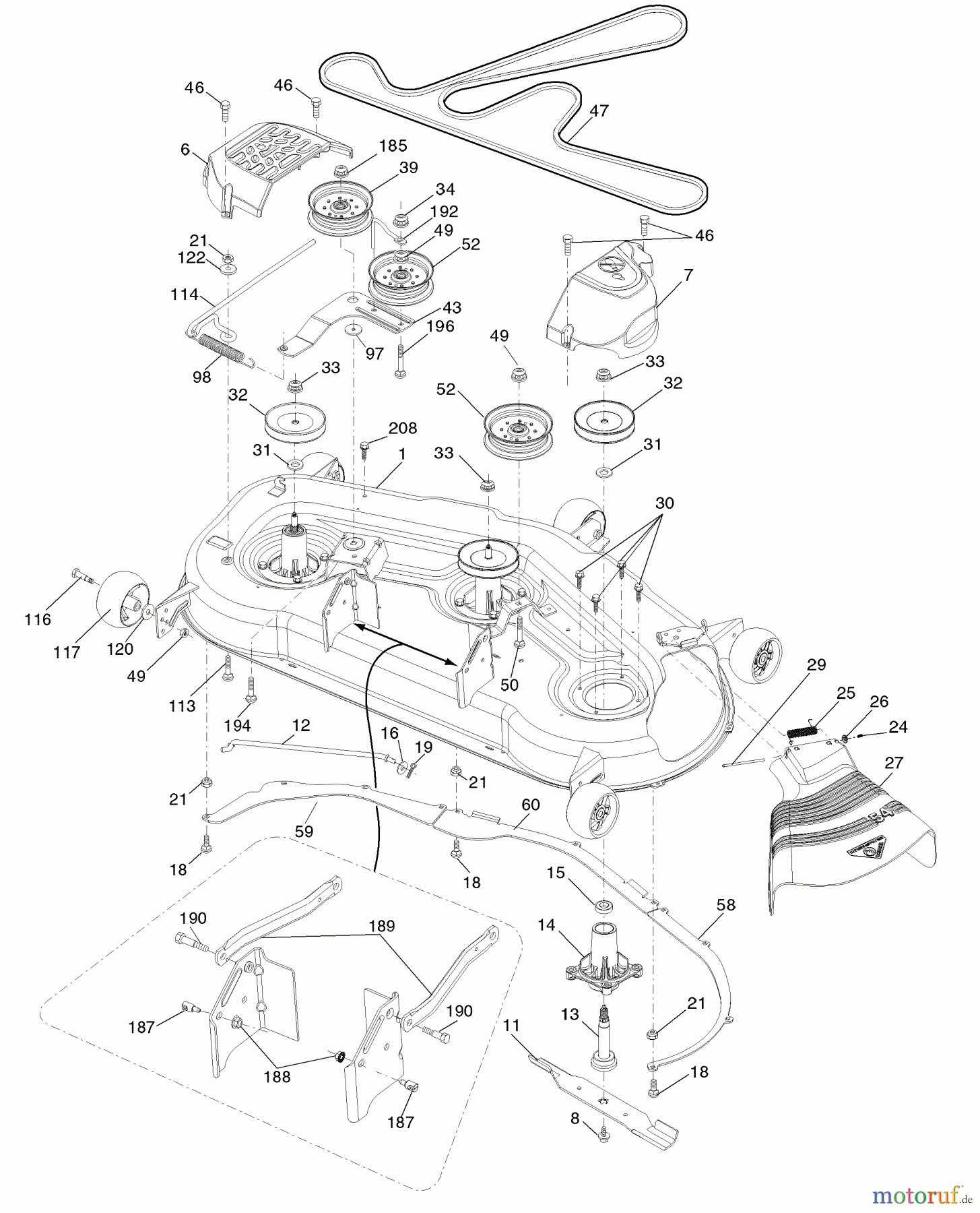  Husqvarna Rasen und Garten Traktoren YTH 2454 (96043003402) - Husqvarna Yard Tractor (2008-02 & After) Mower Deck