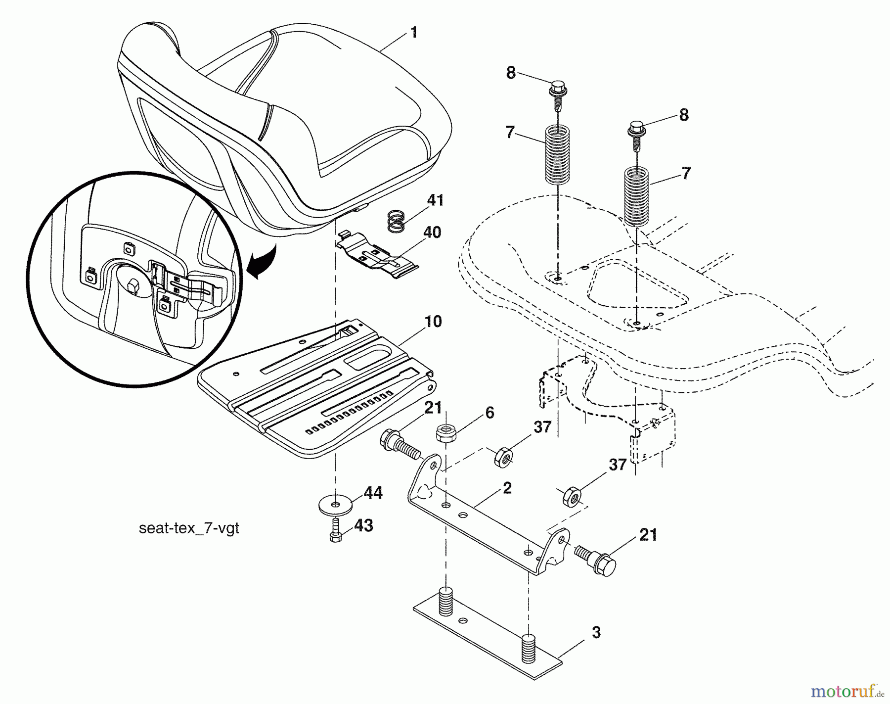  Husqvarna Rasen und Garten Traktoren YTH 2454 (96043005300) - Husqvarna Yard Tractor (2007-12 & After) Seat Assembly