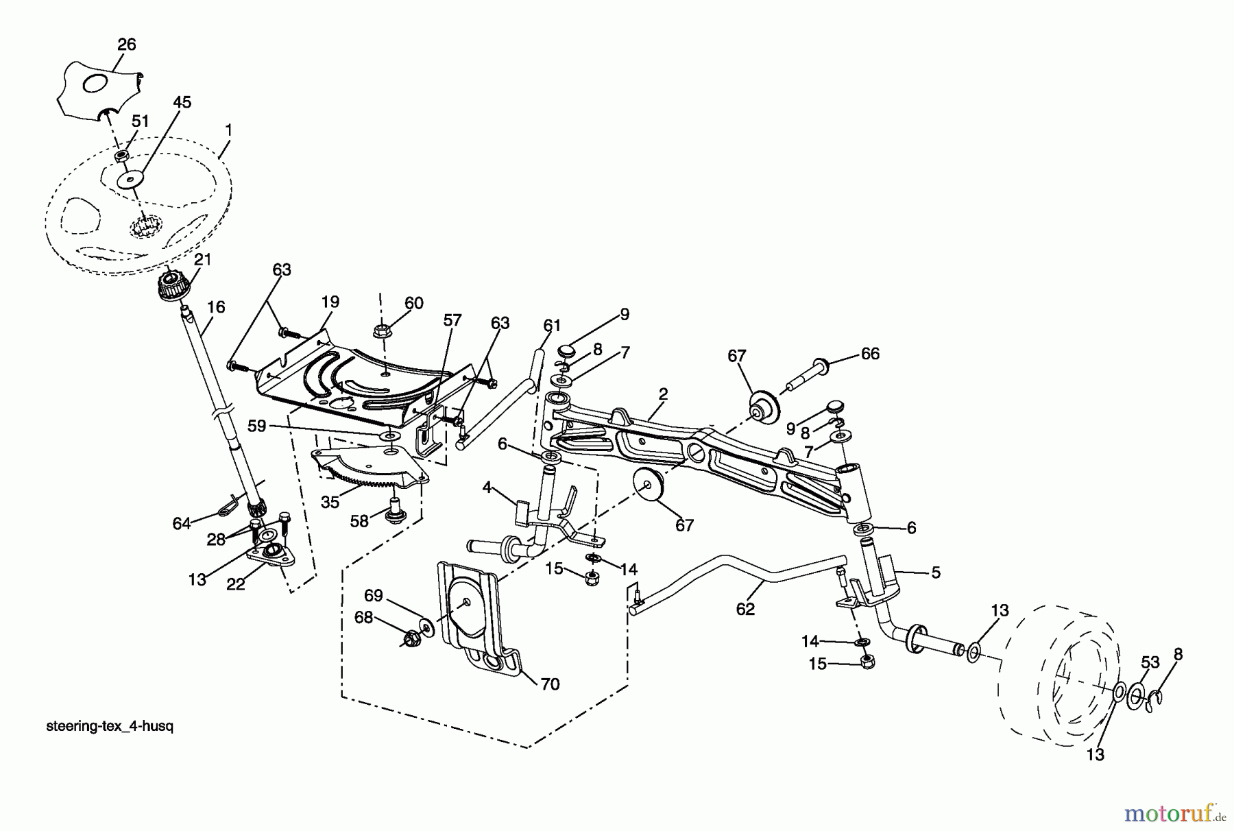  Husqvarna Rasen und Garten Traktoren YTH 2454 (96043005301) - Husqvarna Yard Tractor (2008-09 & After) Steering Assembly