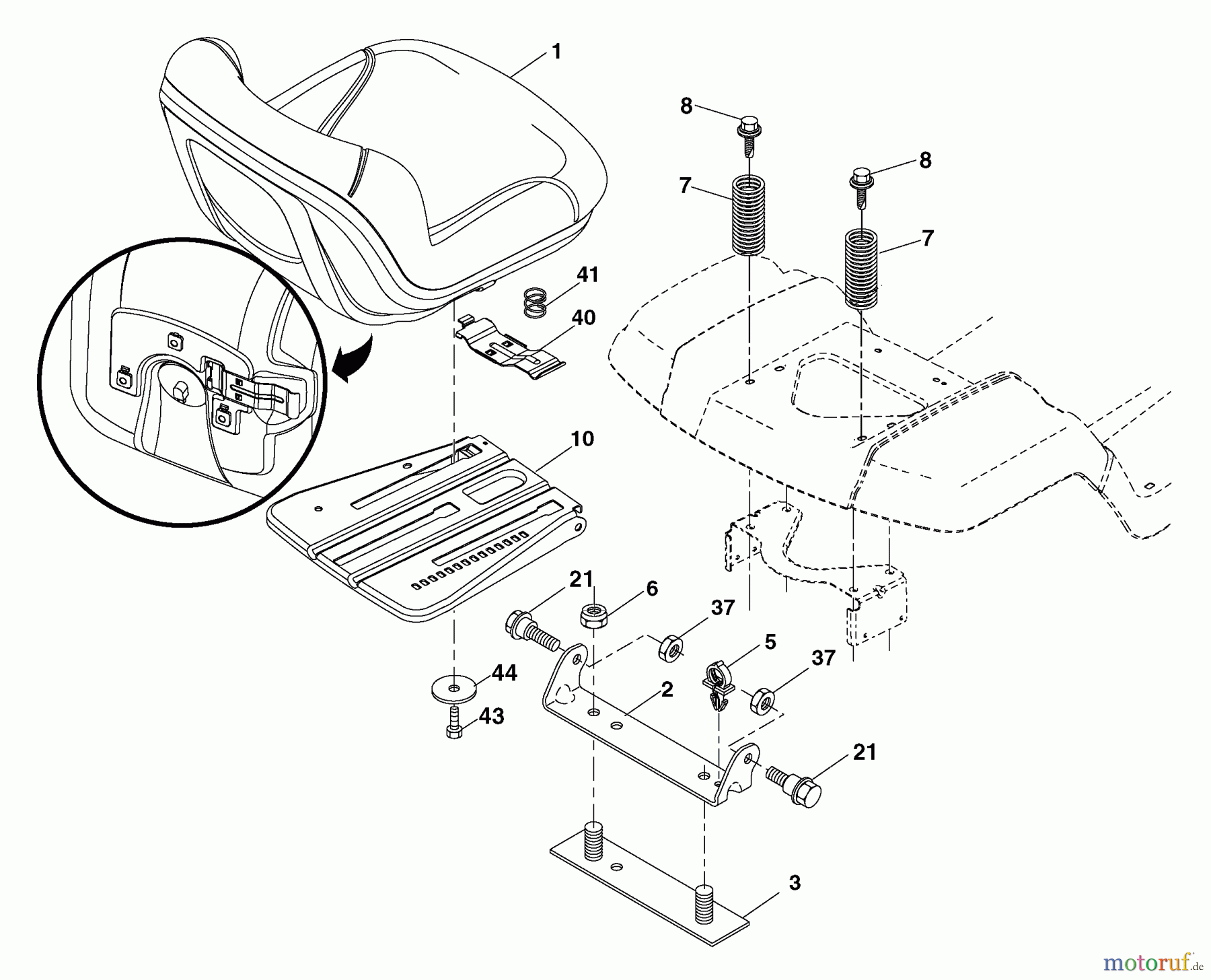  Husqvarna Rasen und Garten Traktoren YTH 2448T (917.279200) - Husqvarna Yard Tractor (2006-05 & After) (Sears Craftsman) Seat Assembly