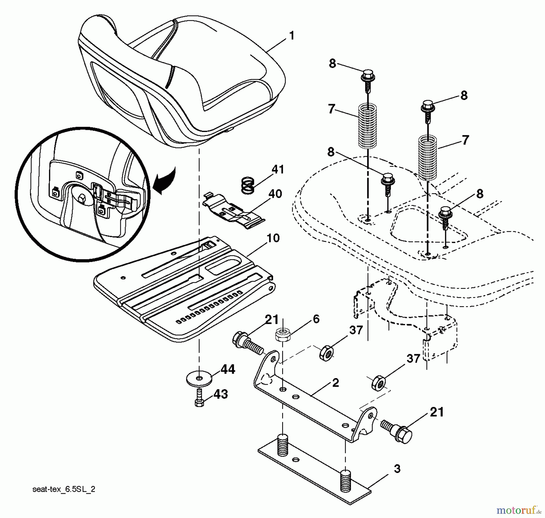  Husqvarna Rasen und Garten Traktoren YTH 24K48 (96043014101) - Husqvarna Yard Tractor (2012-10 & After) SEAT