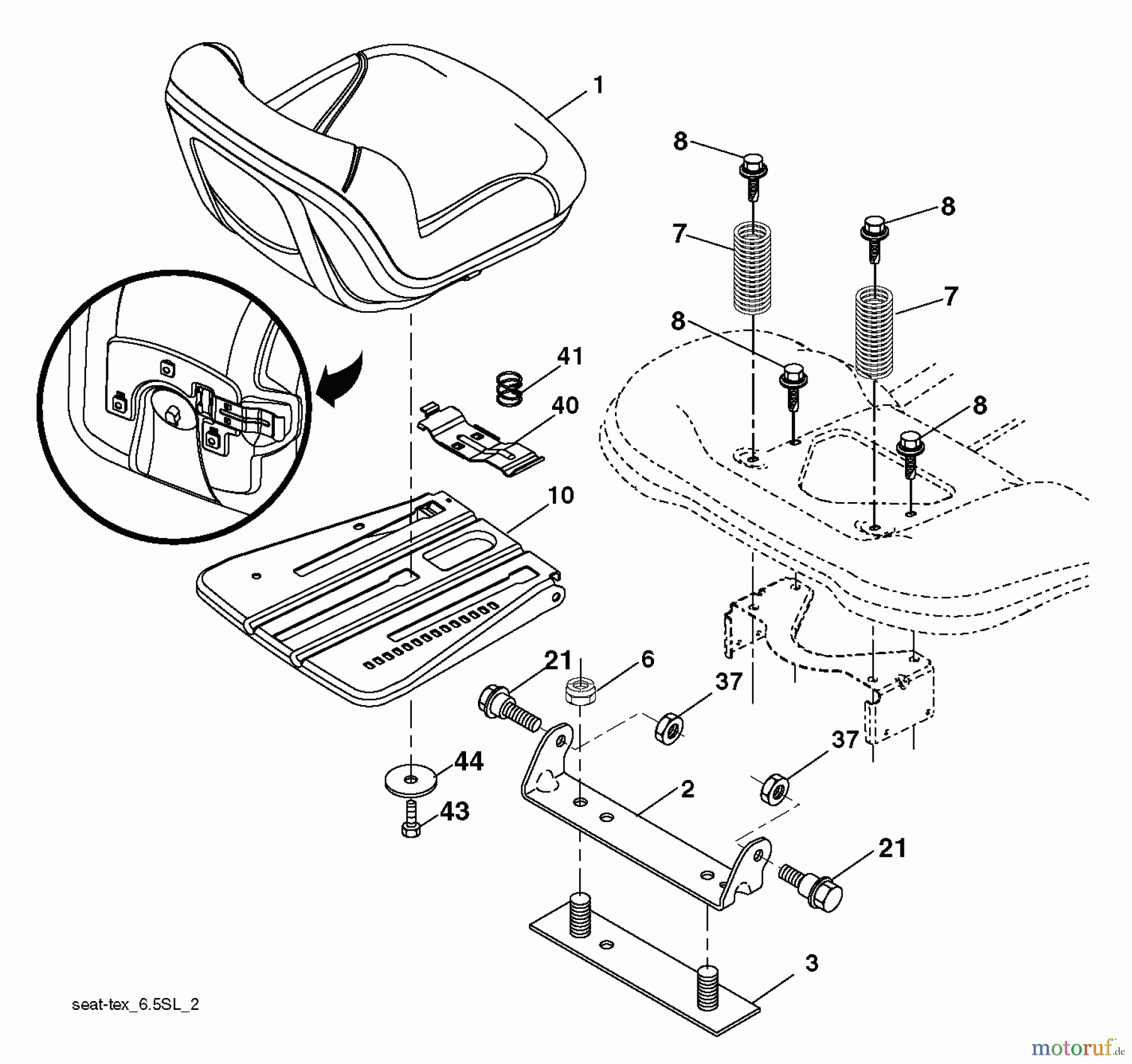  Husqvarna Rasen und Garten Traktoren YTH 2348 (96045002701) - Husqvarna Yard Tractor (2010-12 & After) SEAT