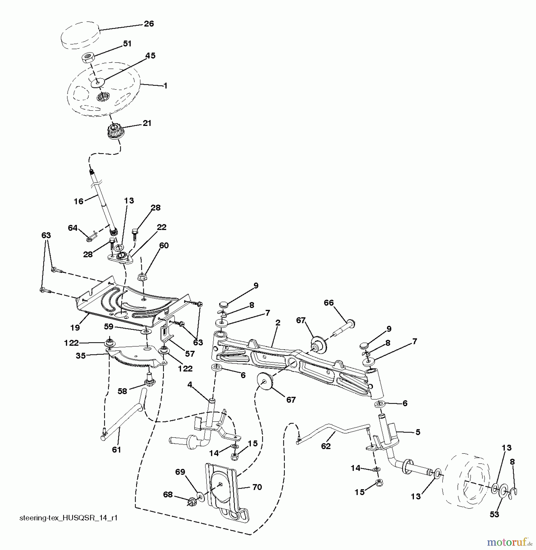  Husqvarna Rasen und Garten Traktoren YTH 22K48 (96048003301) - Husqvarna Yard Tractor (2012-08 & After) STEERING