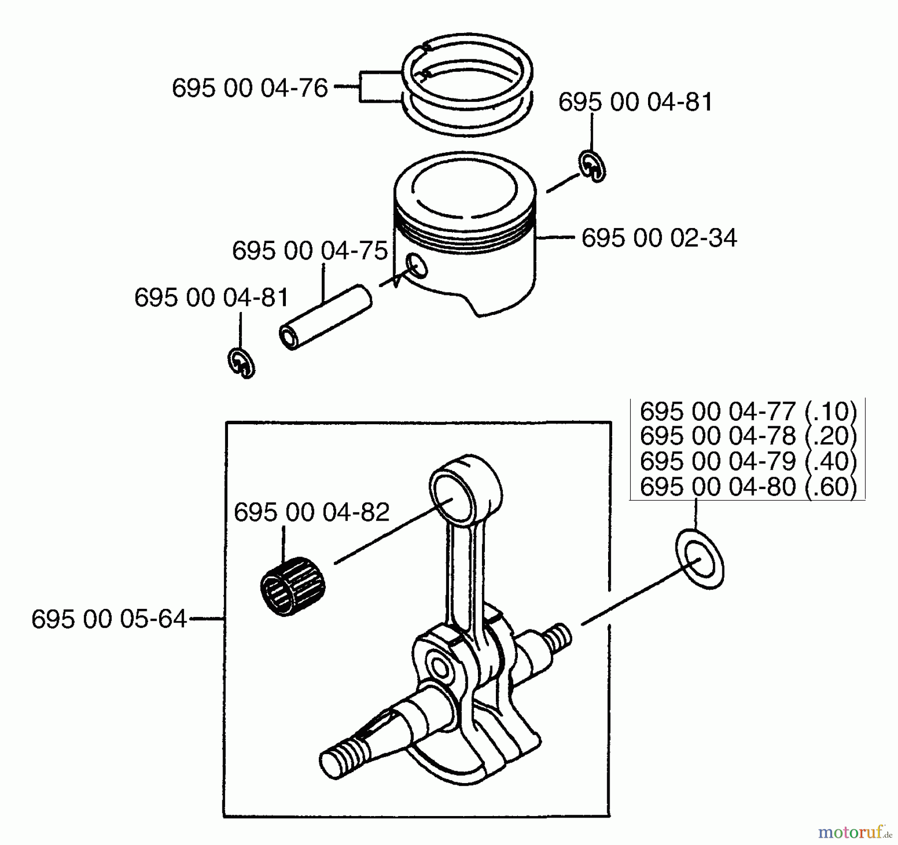  Husqvarna Bläser / Sauger / Häcksler / Mulchgeräte 145 BT - Husqvarna Backpack Blower (1997-05 & After) Piston & Crankshaft