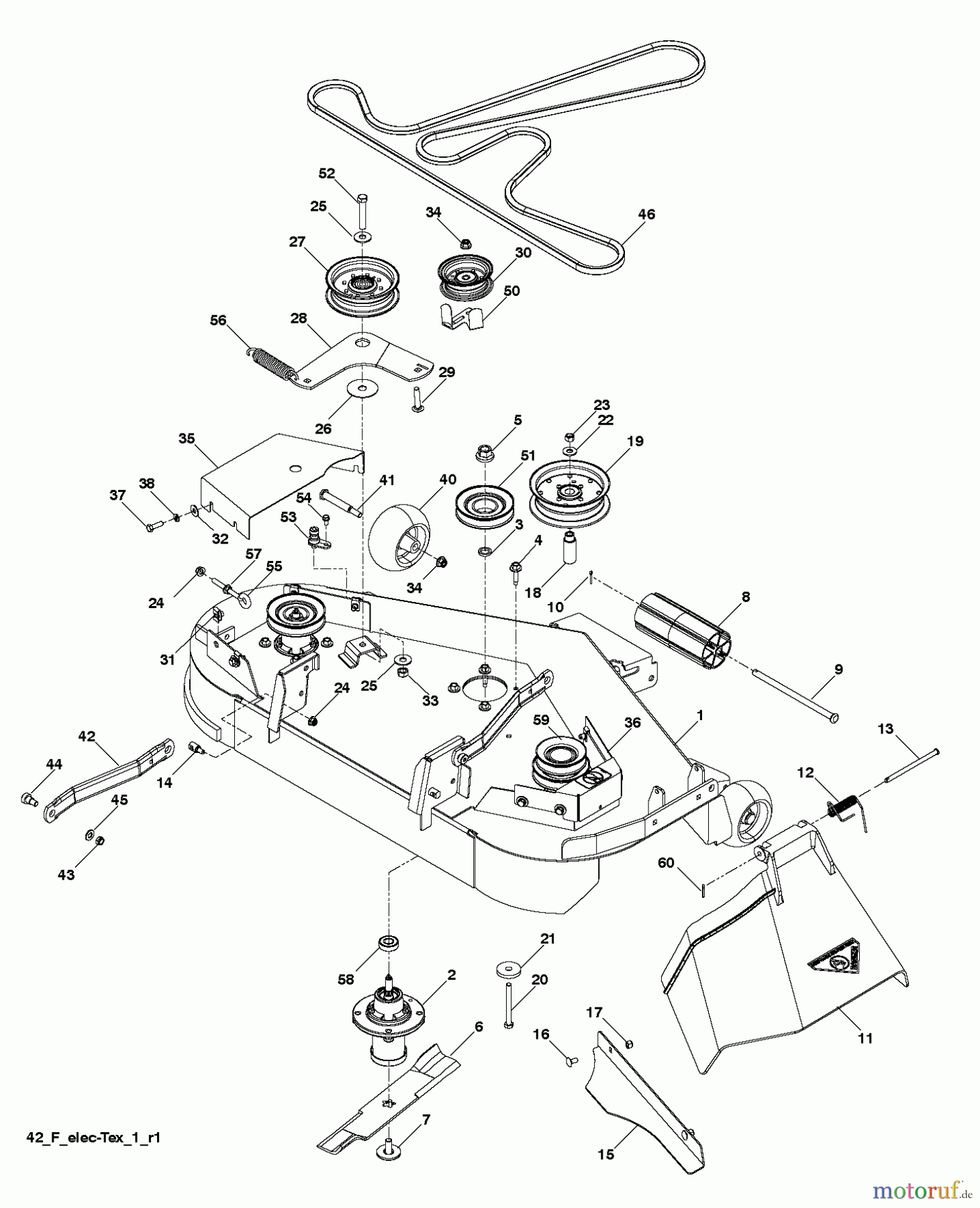  Husqvarna Rasen und Garten Traktoren YT 42XLS (96043015300) - Husqvarna Yard Tractor (2012-09 & After) MOWER DECK / CUTTING DECK