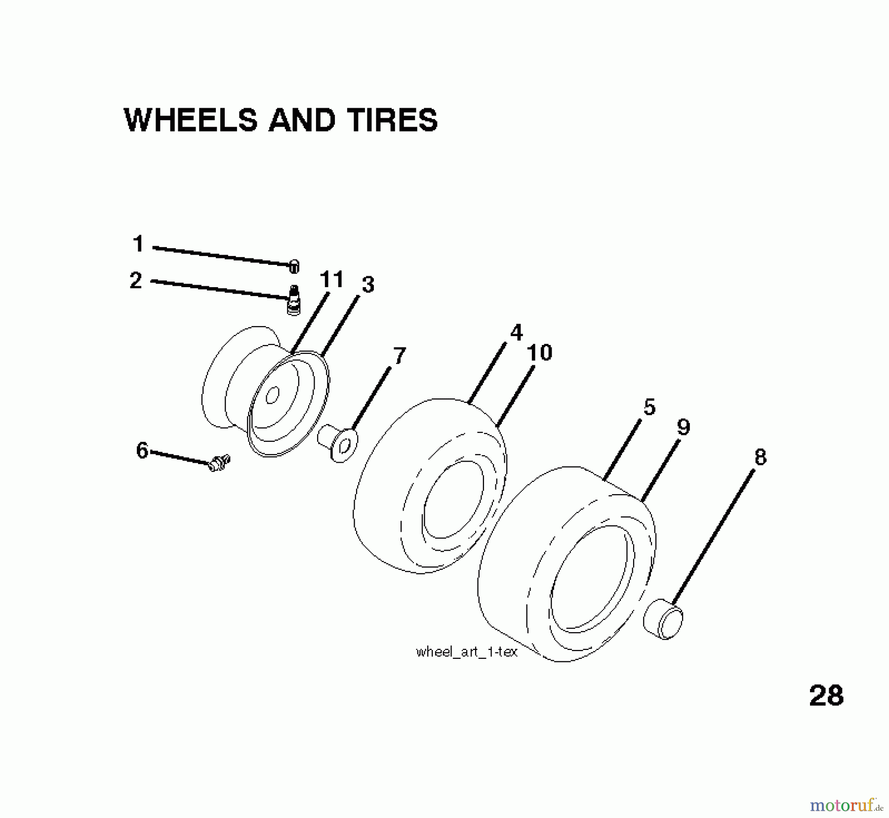  Husqvarna Rasen und Garten Traktoren YTH 24V48LS (96043012900) - Husqvarna Yard Tractor (2011-01 & After) WHEELS TIRES