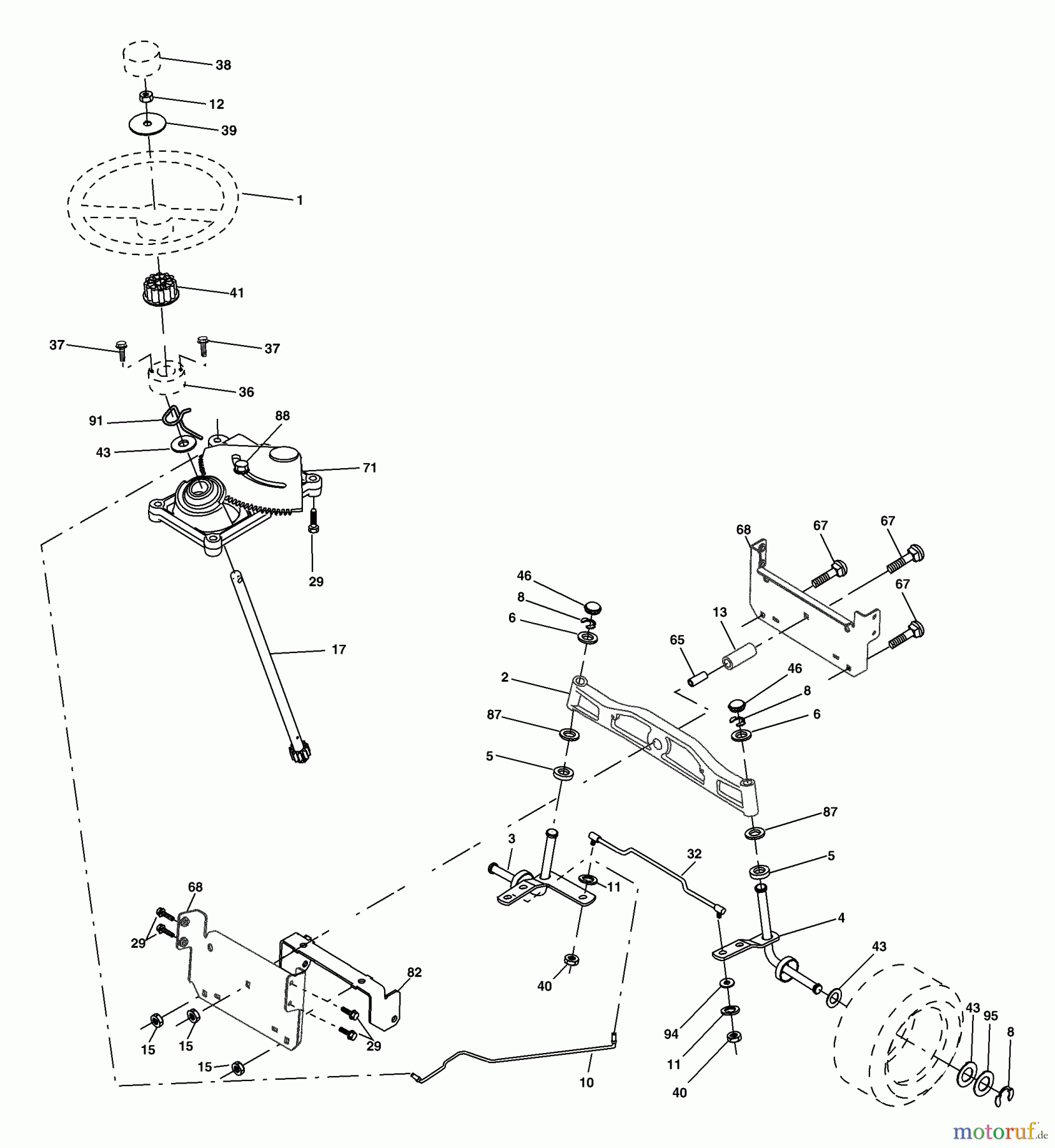  Husqvarna Rasen und Garten Traktoren YTH 2548B (954571984) - Husqvarna Yard Tractor (2004-06 & After) Steering Assembly