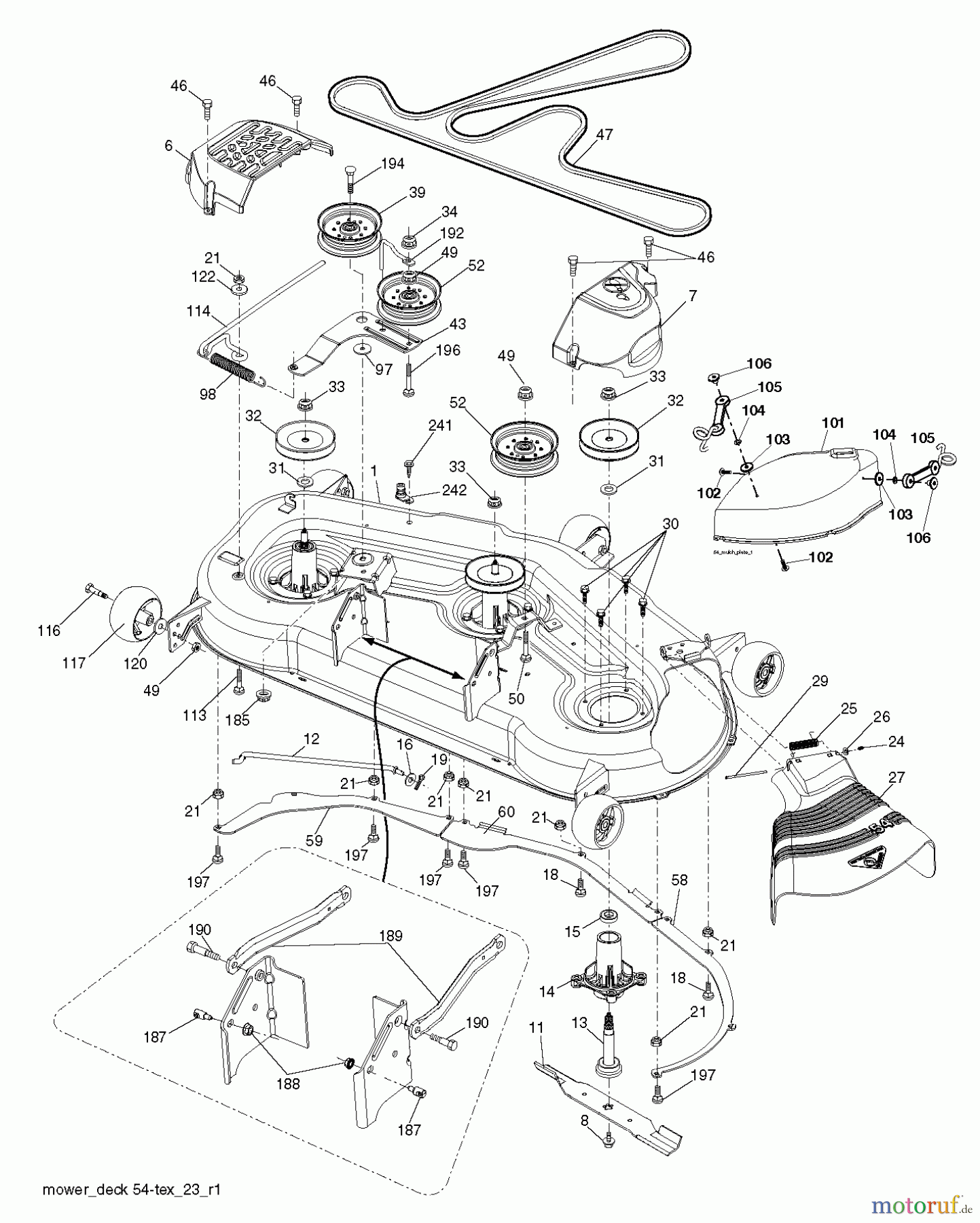  Husqvarna Rasen und Garten Traktoren YTH 25K54 (96048003400) - Husqvarna Yard Tractor (2012-02 & After) MOWER DECK / CUTTING DECK