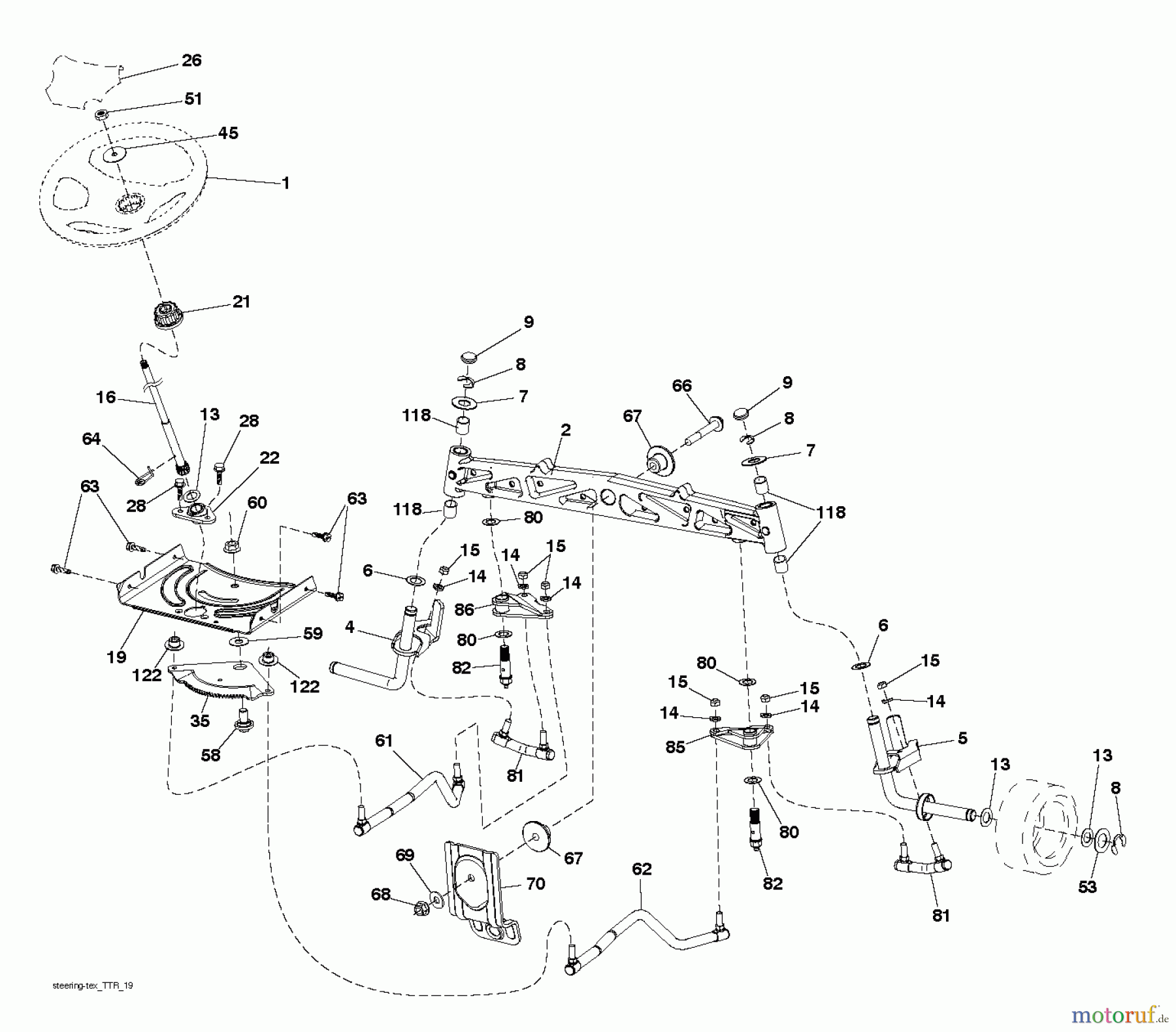  Husqvarna Rasen und Garten Traktoren YTH 2648TDRF (96041026401) - Husqvarna Yard Tractor (2012-02 & After) STEERING