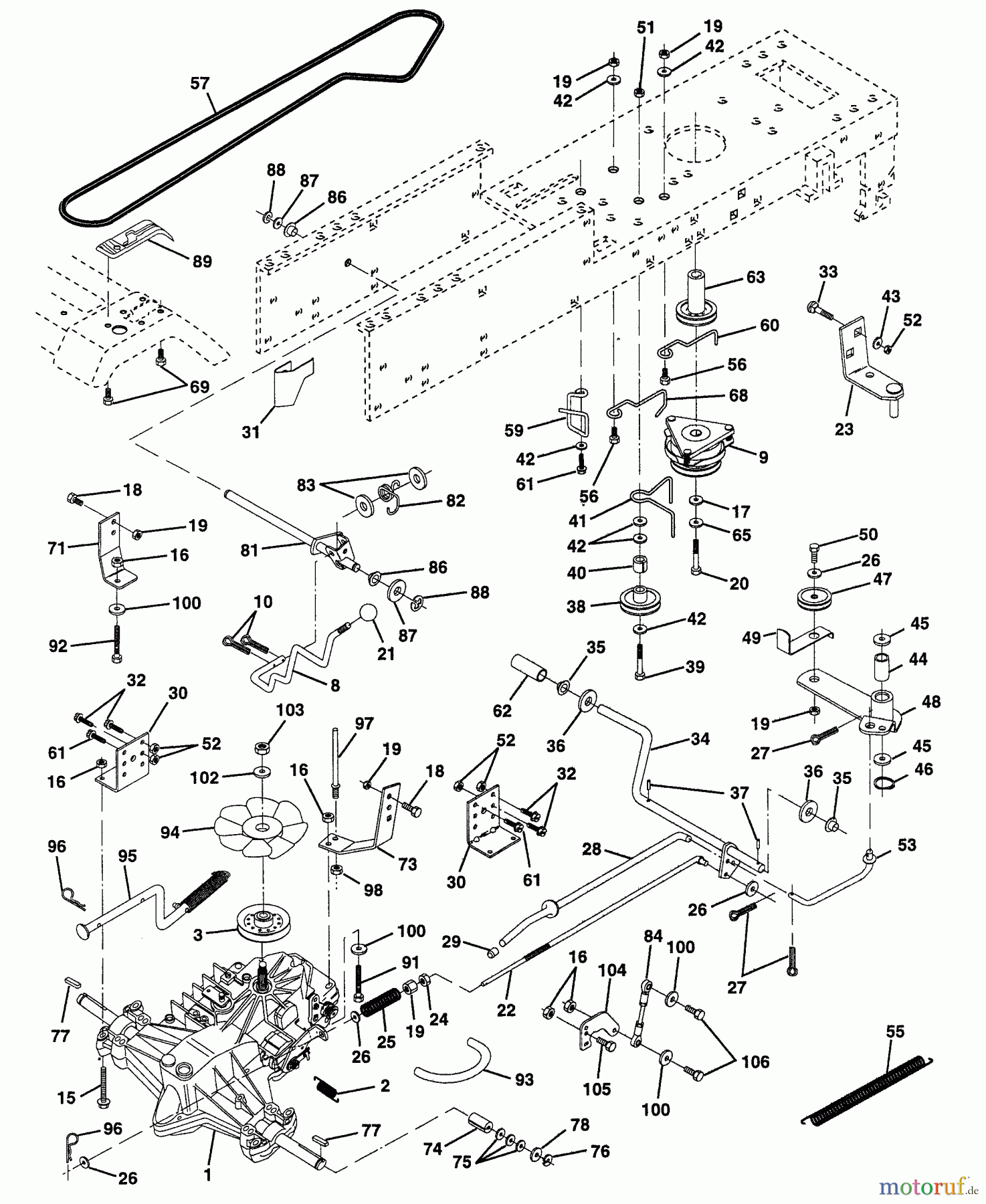  Husqvarna Rasen und Garten Traktoren YTHK 180 (HCYTHK180A) - Husqvarna Yard Tractor (1996-01 & After) Drive