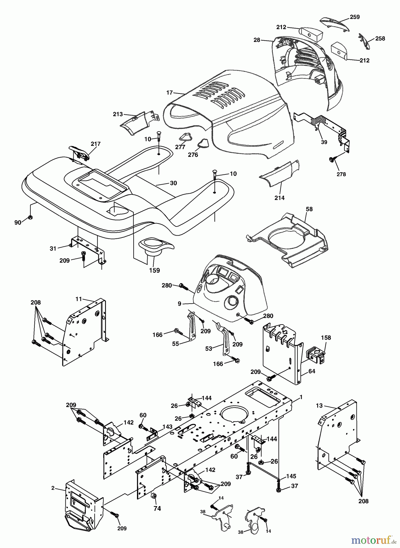  Husqvarna Rasen und Garten Traktoren YTKH 1848XPC (954568489) - Husqvarna Yard Tractor (2004-04 & After) Chassis And Enclosures