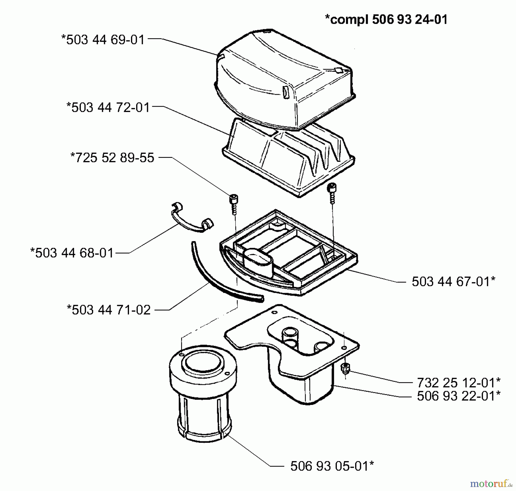  Husqvarna Reitermäher, Motor hinten Rider 14 Pro - Husqvarna Rear-Engine Rider (2000-02 & After) Air Filter