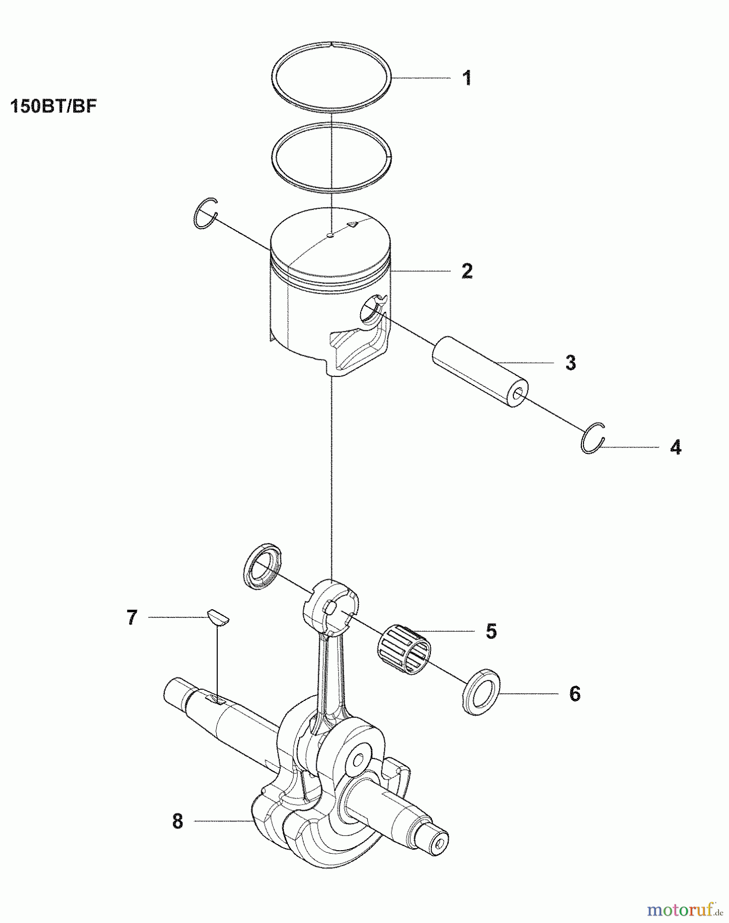  Husqvarna Bläser / Sauger / Häcksler / Mulchgeräte 150 BT - Husqvarna Backpack Blower (2008-10 & After) Piston / Crankcase