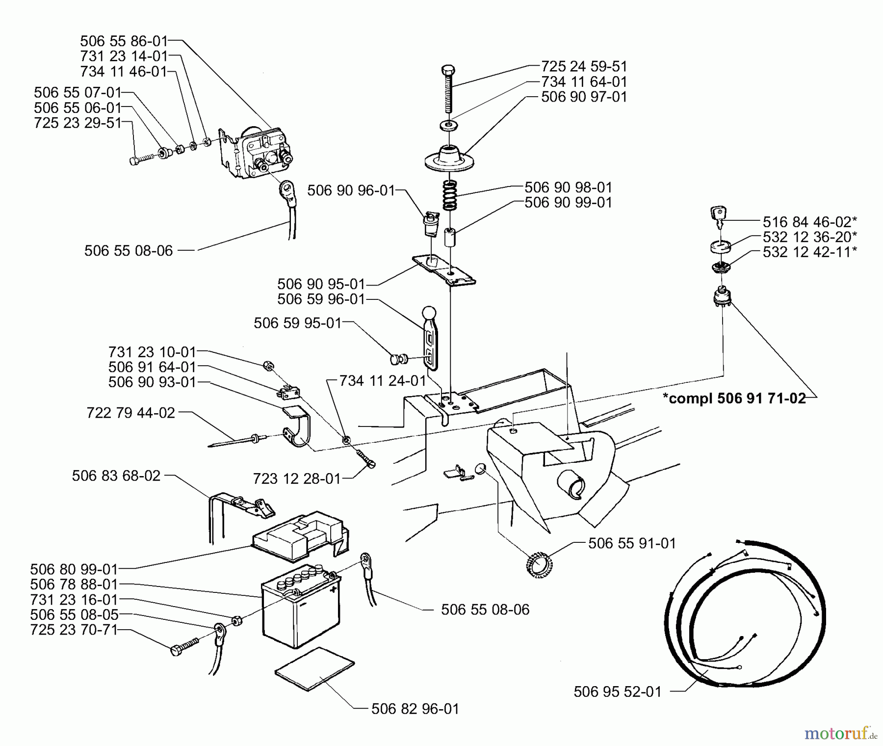  Husqvarna Reitermäher, Motor hinten Rider 970 H-15 - Husqvarna Swedish Rider (1998-01 & After) Electrical