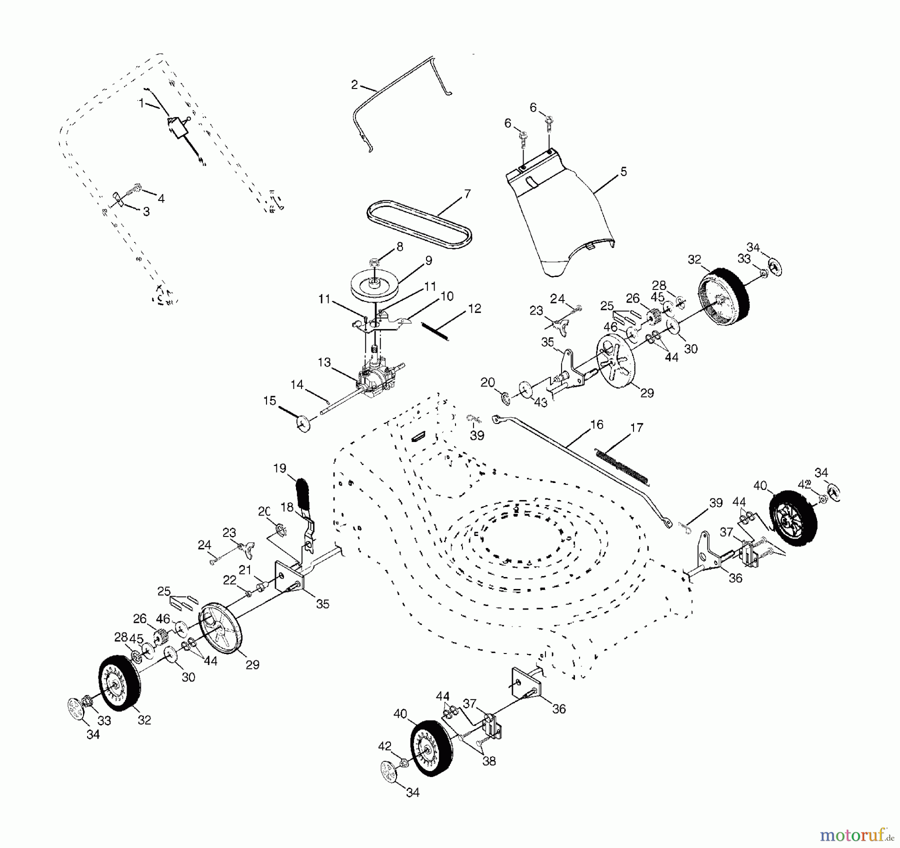  Husqvarna Rasenmäher 530 RS (954140072C) - Husqvarna Walk-Behind Mower (1999-06 & After) Wheels And Transmission