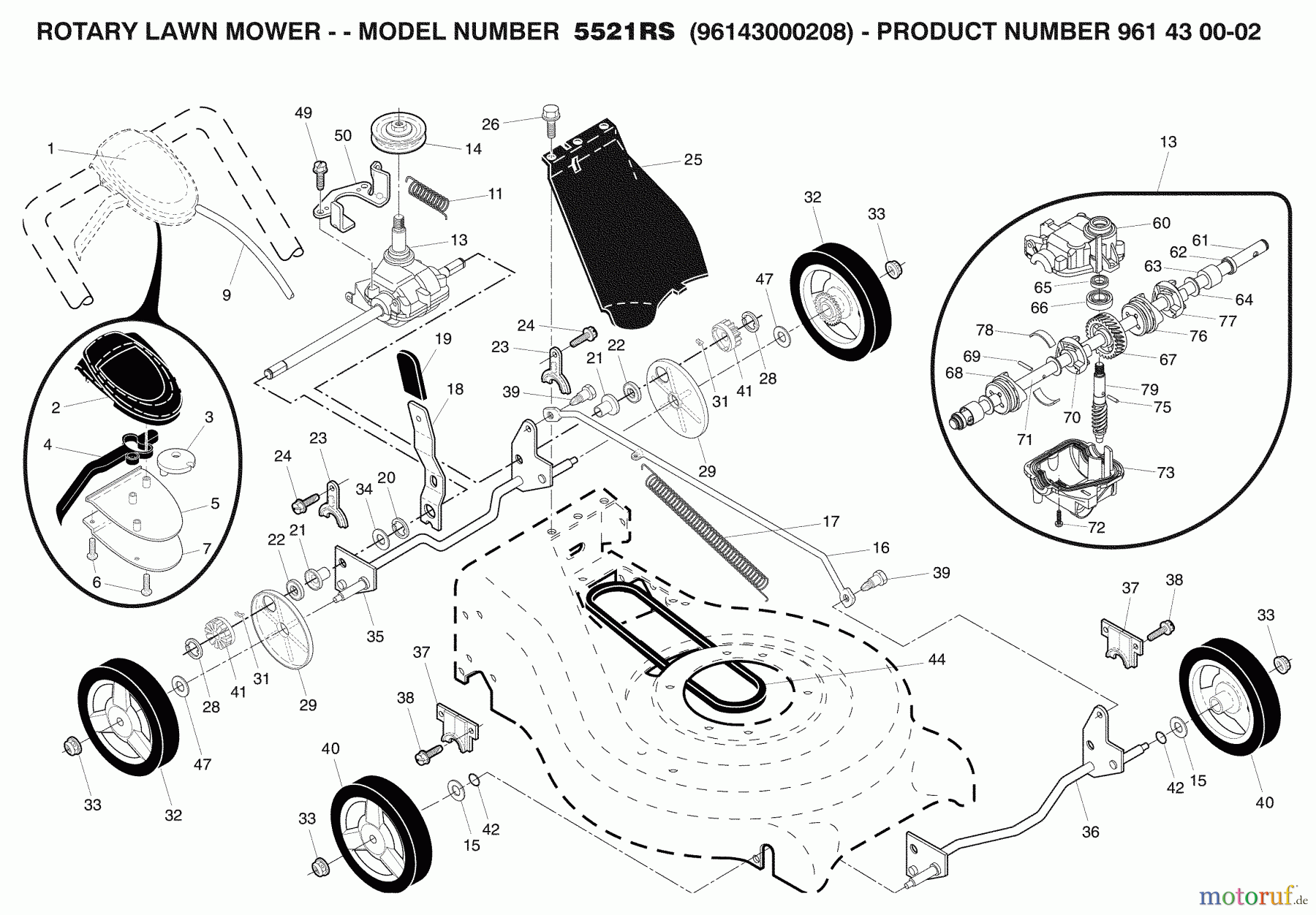  Husqvarna Rasenmäher 5521 RS (96143000208) - Husqvarna Walk-Behind Mower (2007-11 & After) Repair Parts #2