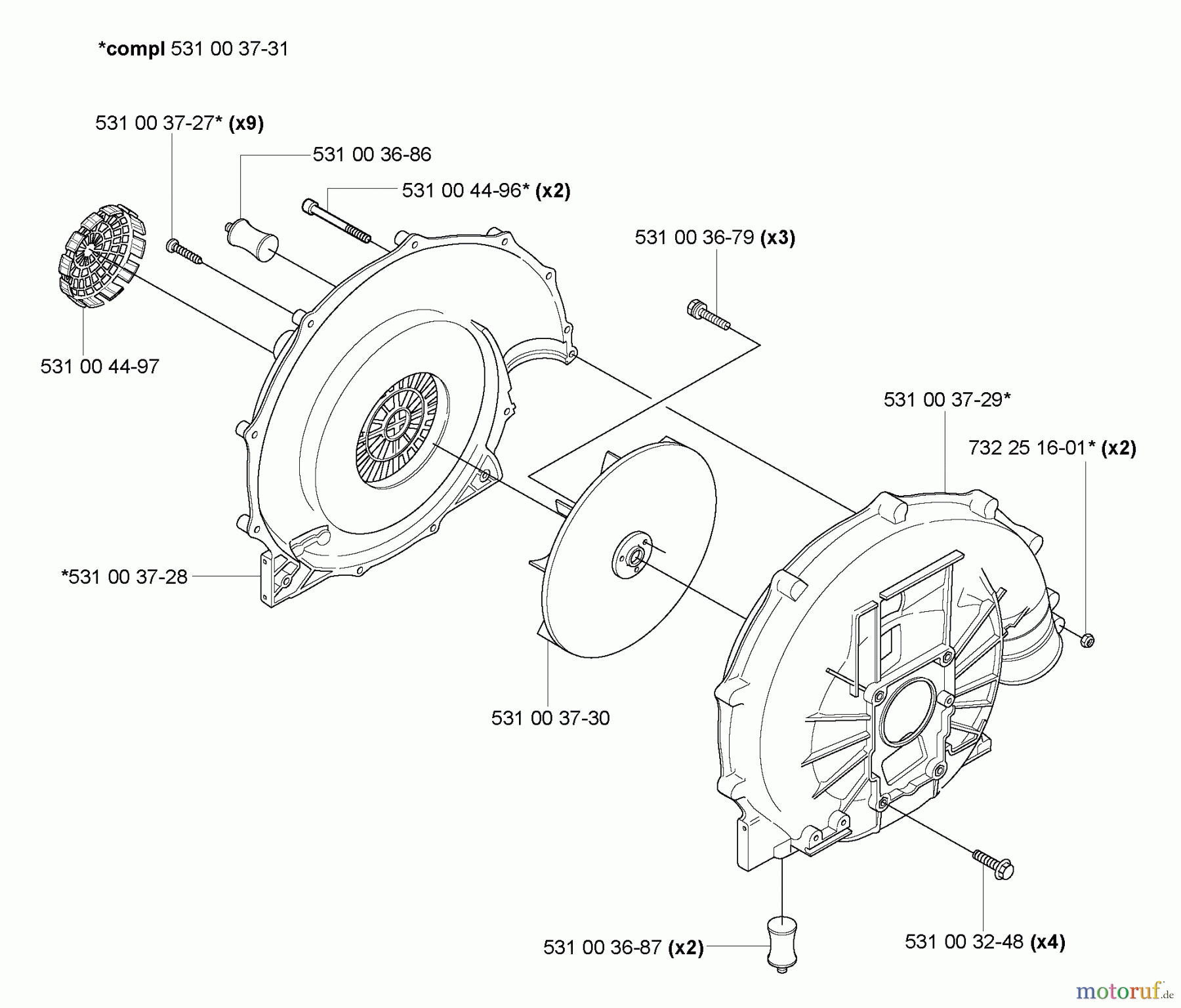  Husqvarna Bläser / Sauger / Häcksler / Mulchgeräte 155 BT - Husqvarna Backpack Blower (2005-08 & After) Blower Housing