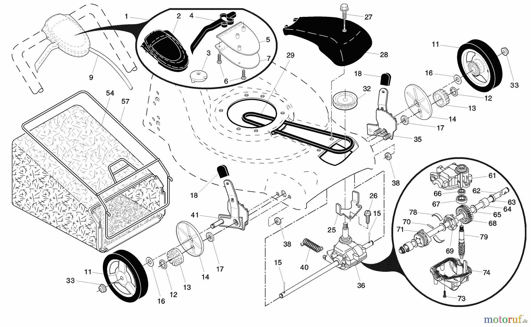  Husqvarna Rasenmäher 65021 CHV (96143001904) - Husqvarna Walk-Behind Mower (2008-01 & After) Walk Mower 65021 CHV Repair Parts 