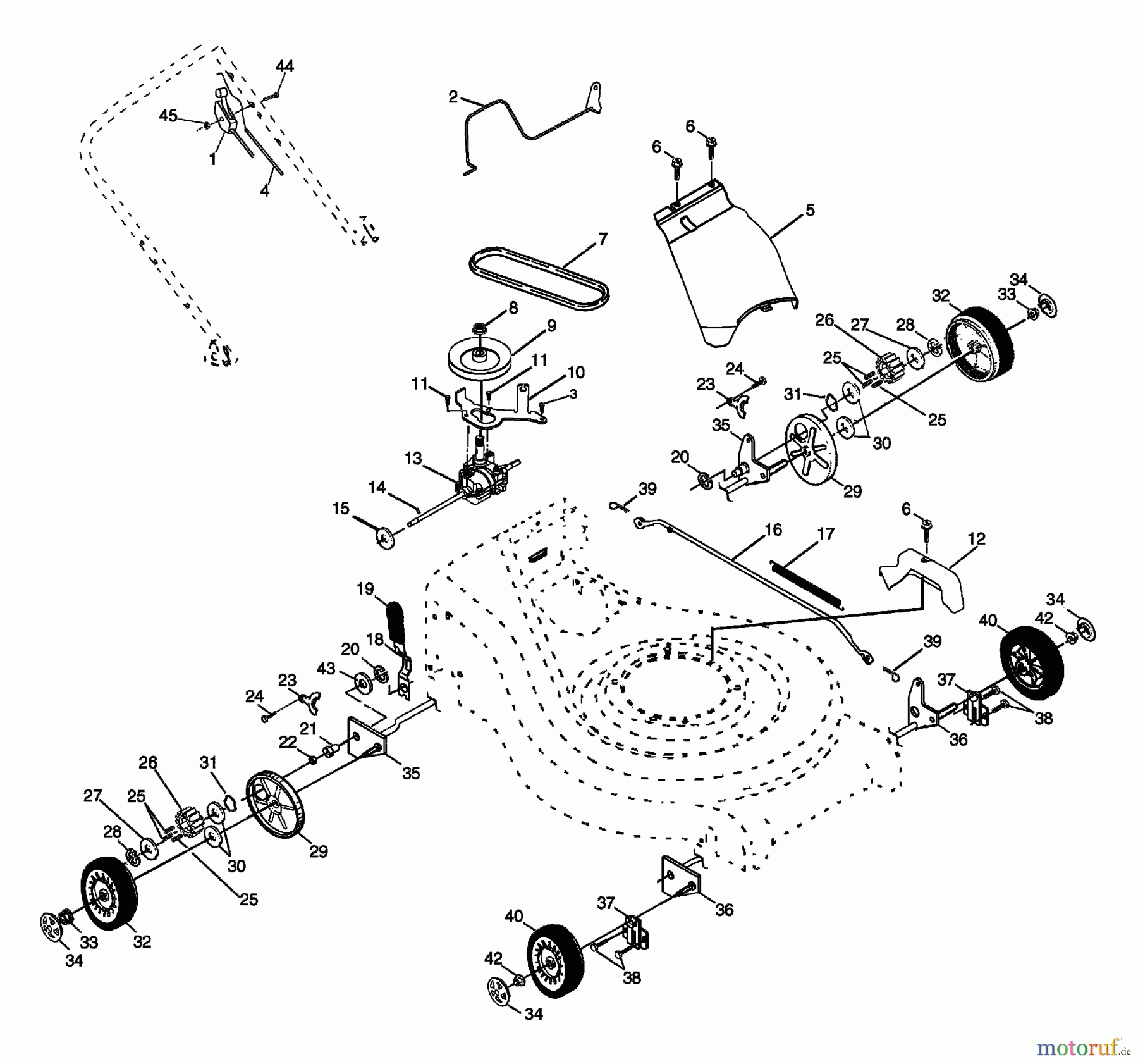  Husqvarna Rasenmäher 6521 RSB (954222732) - Husqvarna Walk-Behind Mower (2001-12 & After) Drive & Wheels