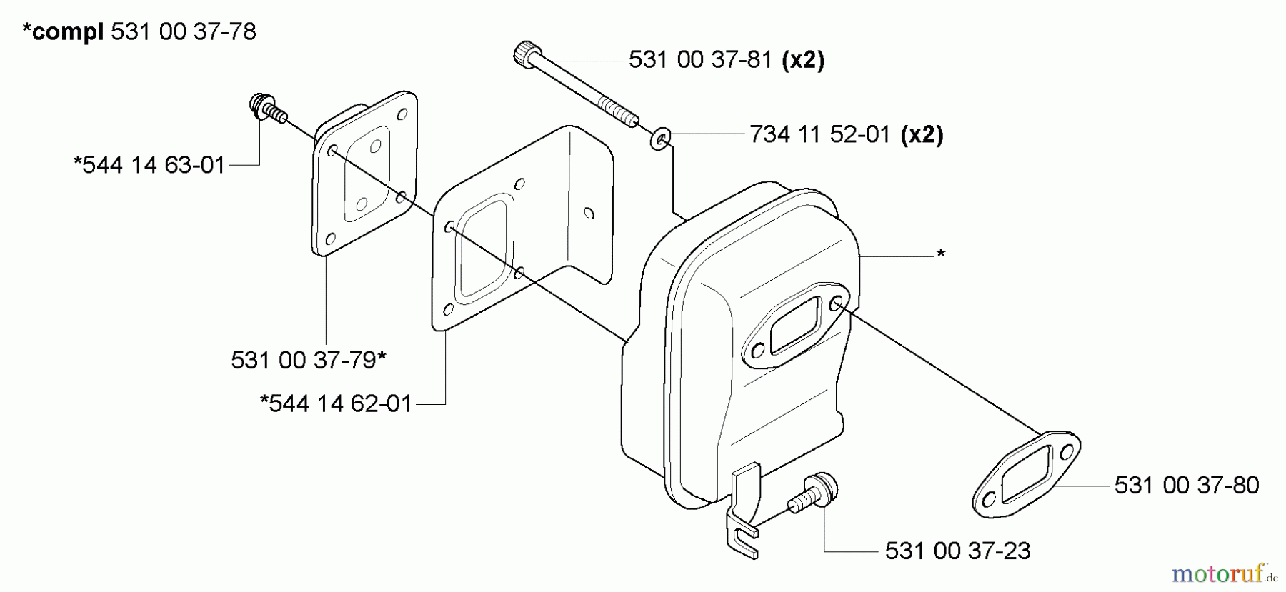  Husqvarna Bläser / Sauger / Häcksler / Mulchgeräte 165 BT - Husqvarna Backpack Blower (2005-08 & After) Muffler