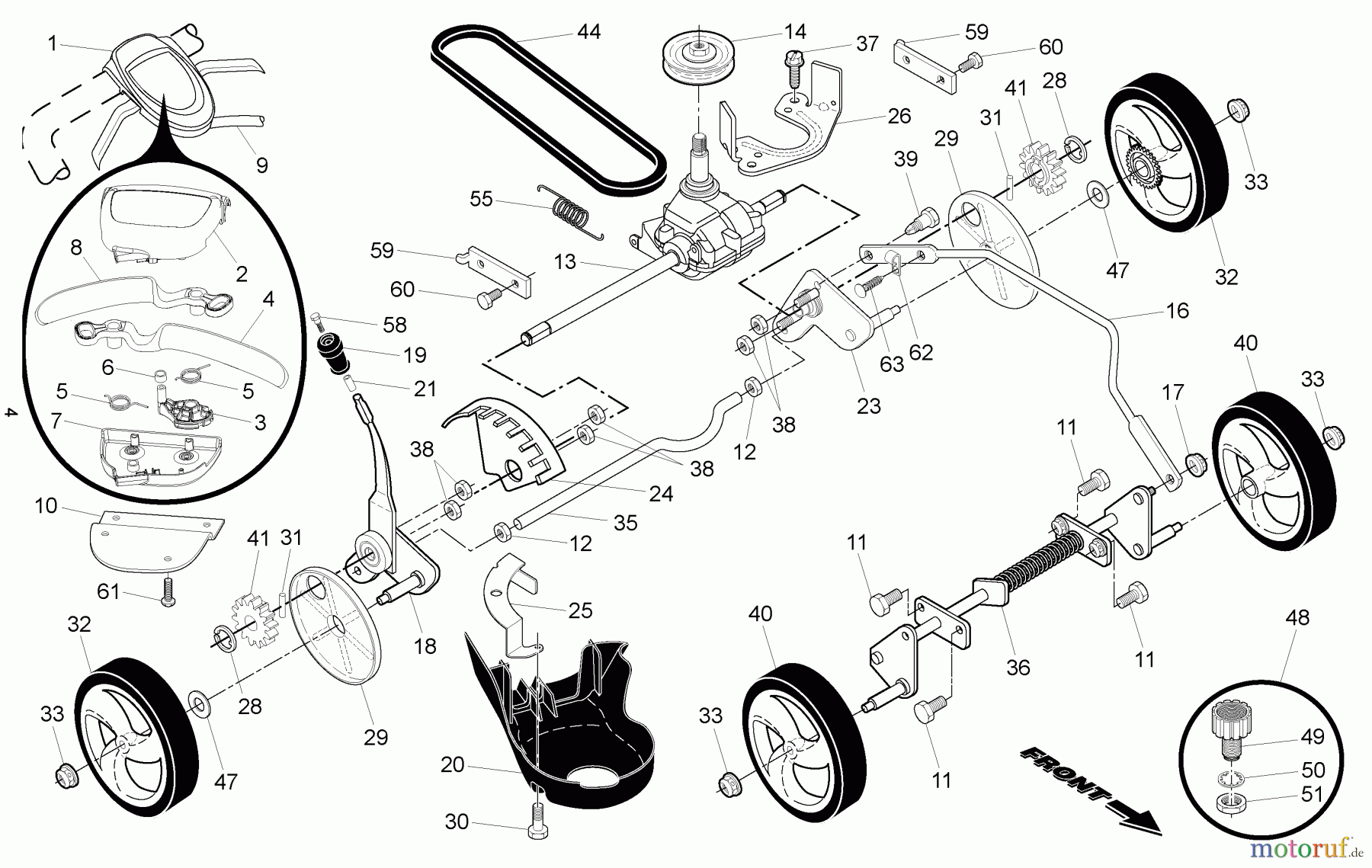  Husqvarna Rasenmäher 7022 RLS (96143006400) - Husqvarna Walk-Behind Mower (2010-04 & After) Drive