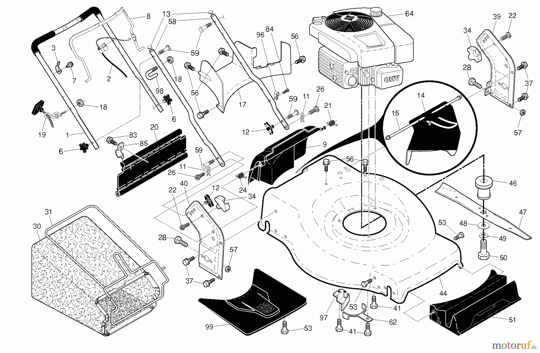  Husqvarna Rasenmäher HD 775HW (96143008600) - Husqvarna Walk-Behind Mower (2011-10 & After) FRAME ENGINE