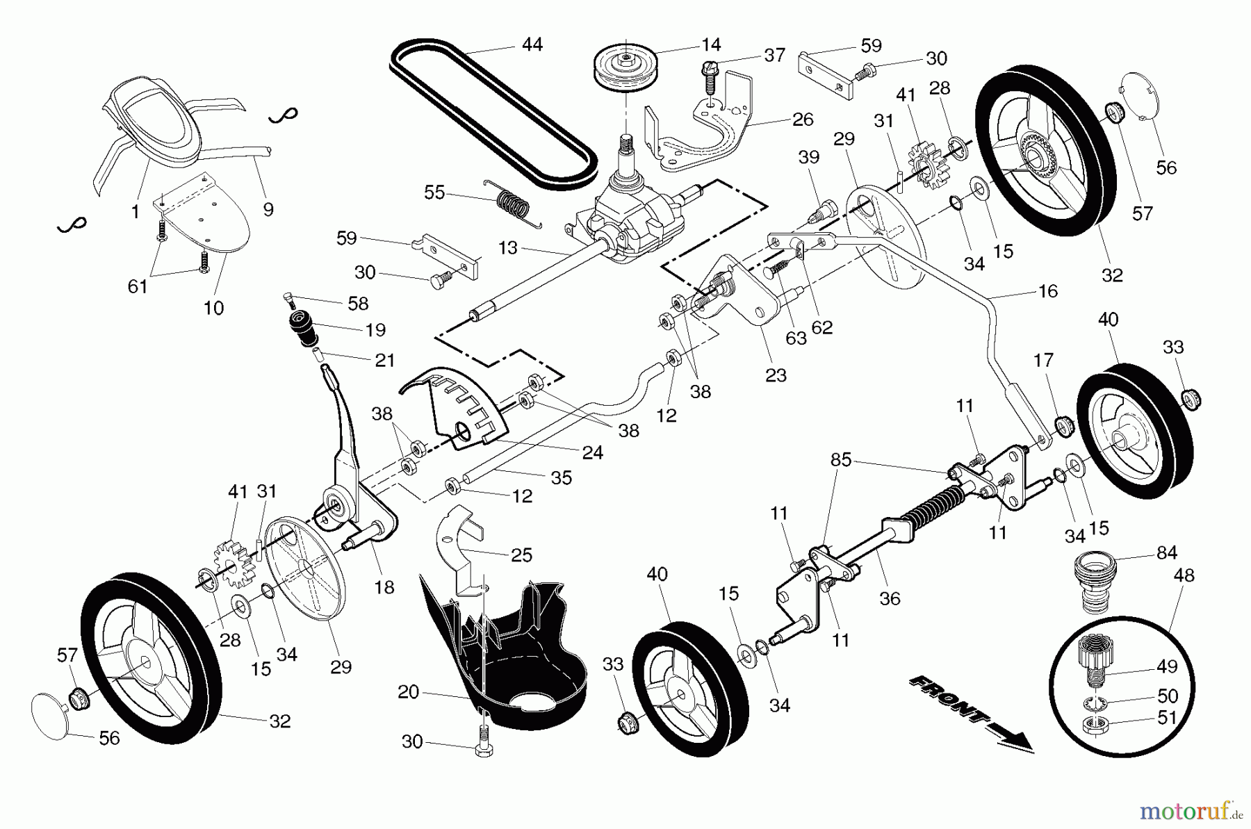  Husqvarna Rasenmäher HU 800HW (96143007103) - Husqvarna Walk-Behind Mower (2012-04 & After) DRIVE