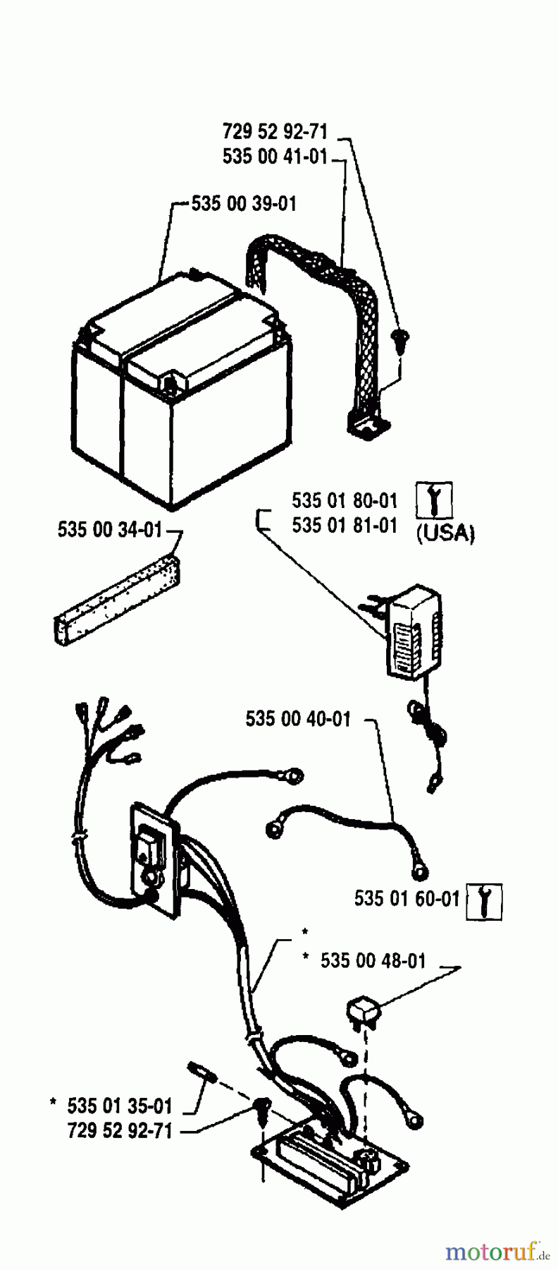  Husqvarna Rasenmäher Master 43 RC - Husqvarna Electric Mower (1994-02 to 1995-10) Battery Housing/Electrical