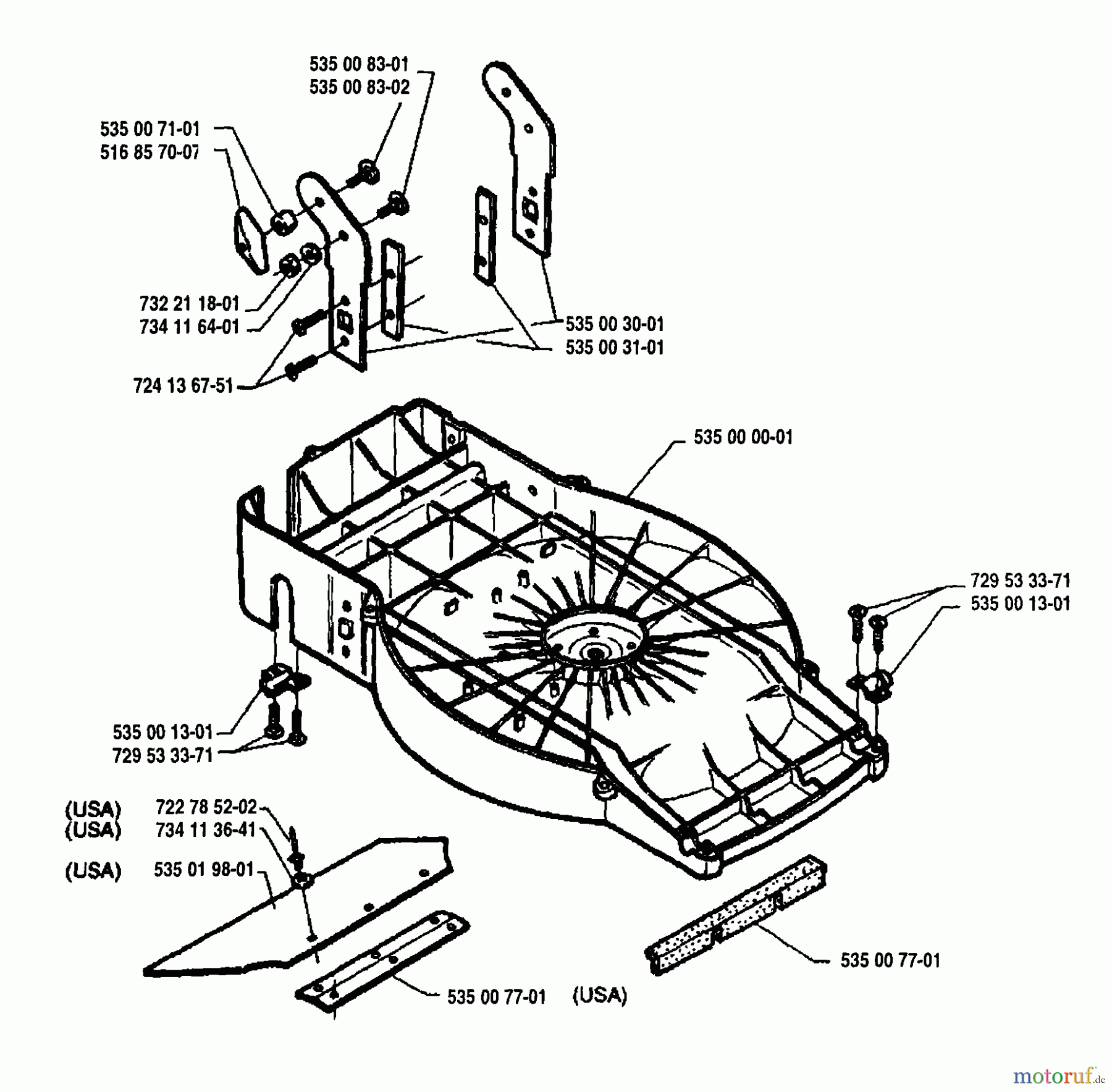  Husqvarna Rasenmäher Master 43 RC - Husqvarna Electric Mower (1994-02 to 1995-10) Deck