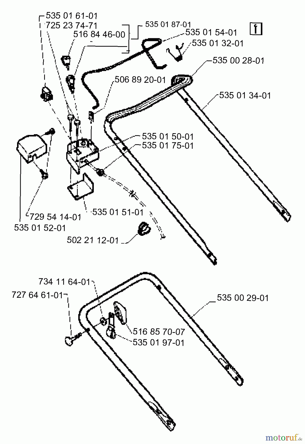  Husqvarna Rasenmäher Master 43 RC - Husqvarna Electric Mower (1995-11 & After) Handle