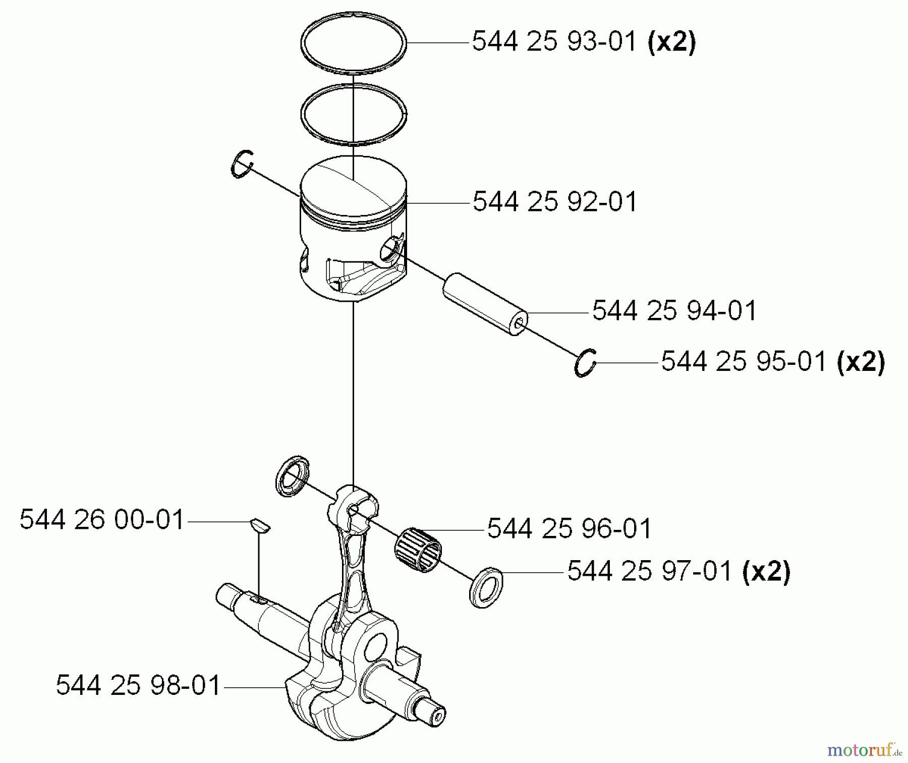  Husqvarna Bläser / Sauger / Häcksler / Mulchgeräte 170 BT - Husqvarna Backpack Blower (2006-03 to 2008-09) Crankshaft and Piston