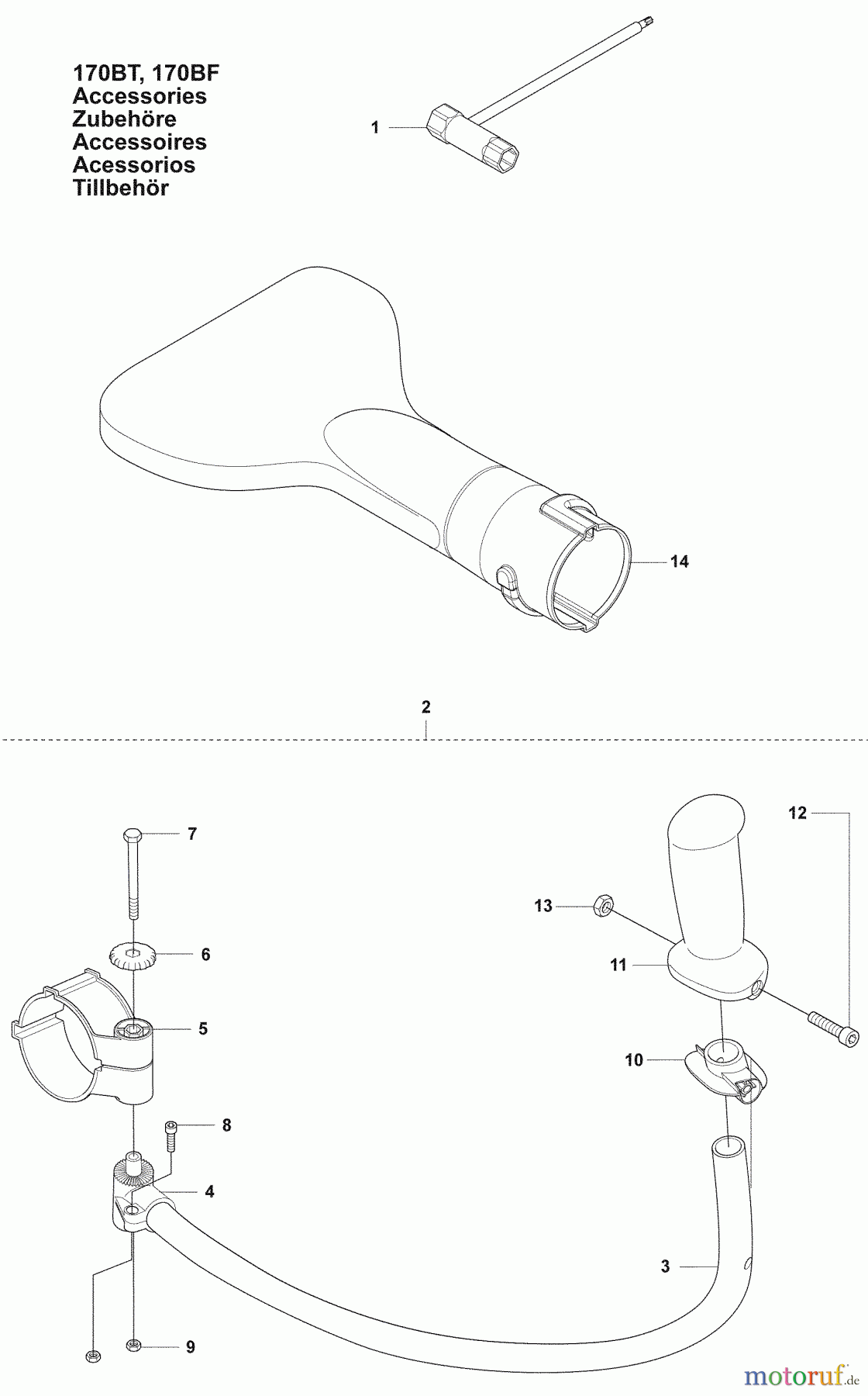  Husqvarna Bläser / Sauger / Häcksler / Mulchgeräte 170 BF - Husqvarna Backpack Blower (2008-10 & After) Accessories