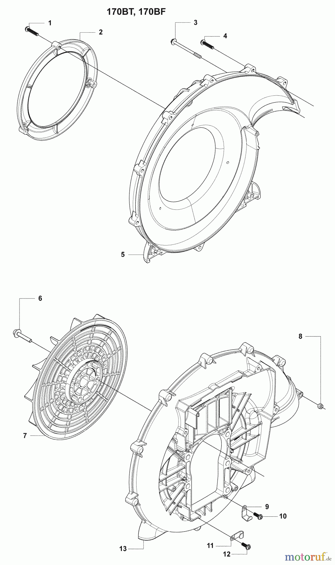  Husqvarna Bläser / Sauger / Häcksler / Mulchgeräte 170 BT - Husqvarna Backpack Blower (2008-10 & After) Blower Housing