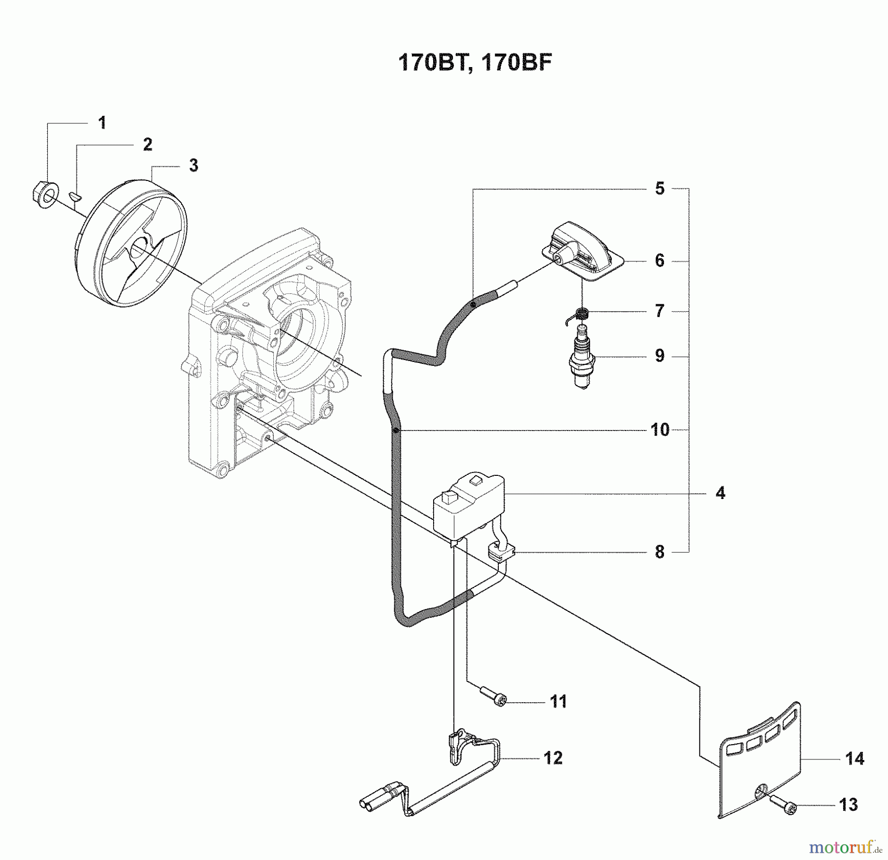  Husqvarna Bläser / Sauger / Häcksler / Mulchgeräte 170 BT - Husqvarna Backpack Blower (2008-10 & After) Ignition / Rotor