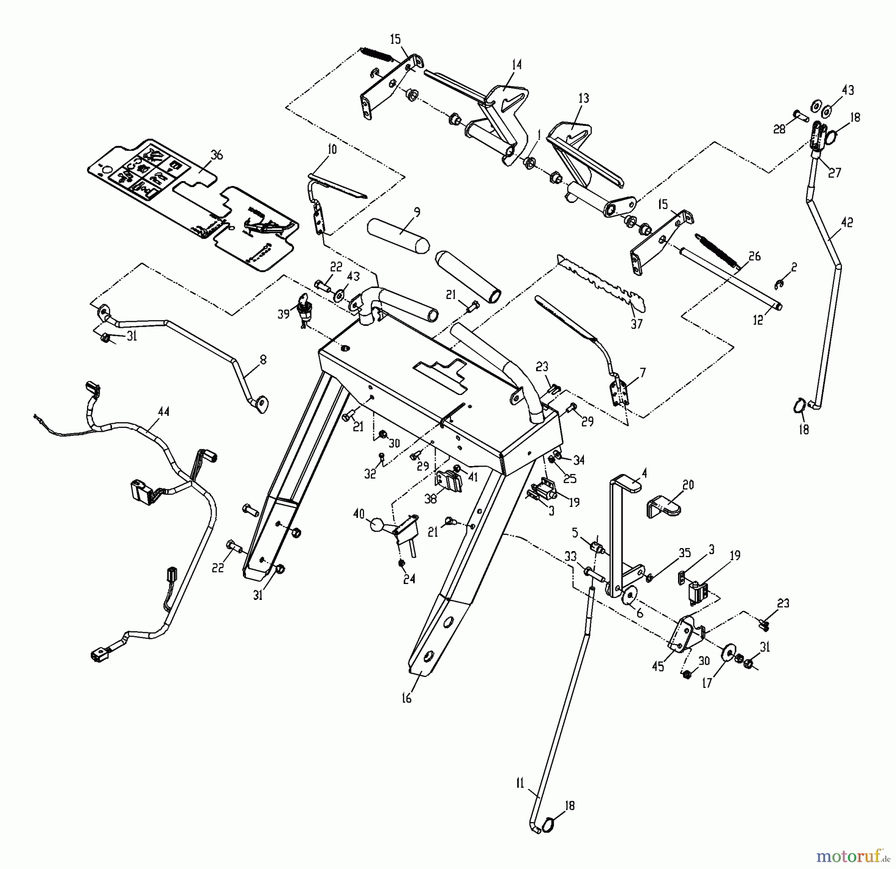  Husqvarna Rasenmäher für Großflächen W 3613ETS (968999117) - Husqvarna Wide-Area Walk-Behind Mower (2001-09 & After) Upper Handle Assembly