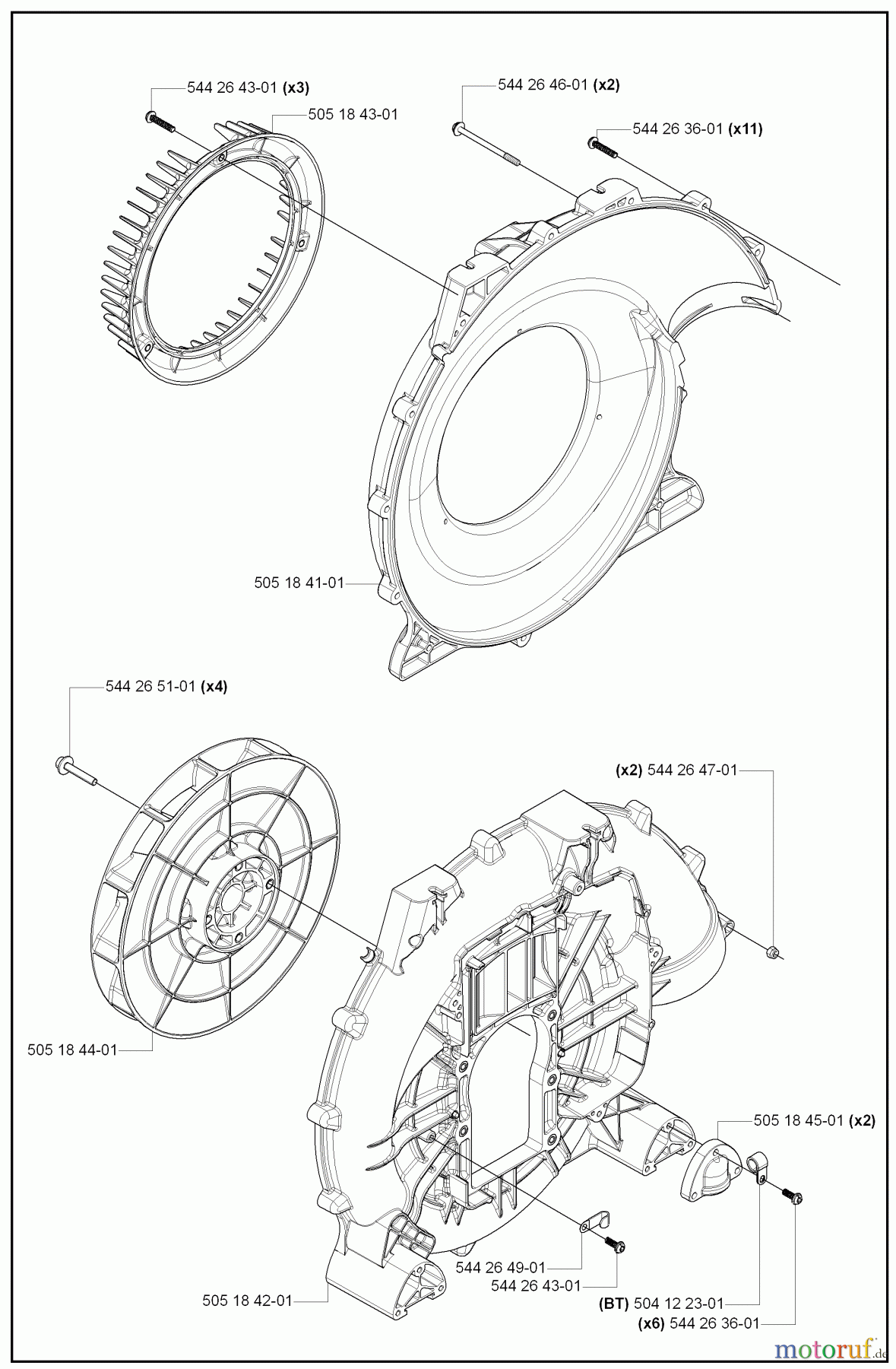  Husqvarna Bläser / Sauger / Häcksler / Mulchgeräte 180 BT - Husqvarna Backpack Blower (2008-02 to 2008-09) Fan Housing / Impeller