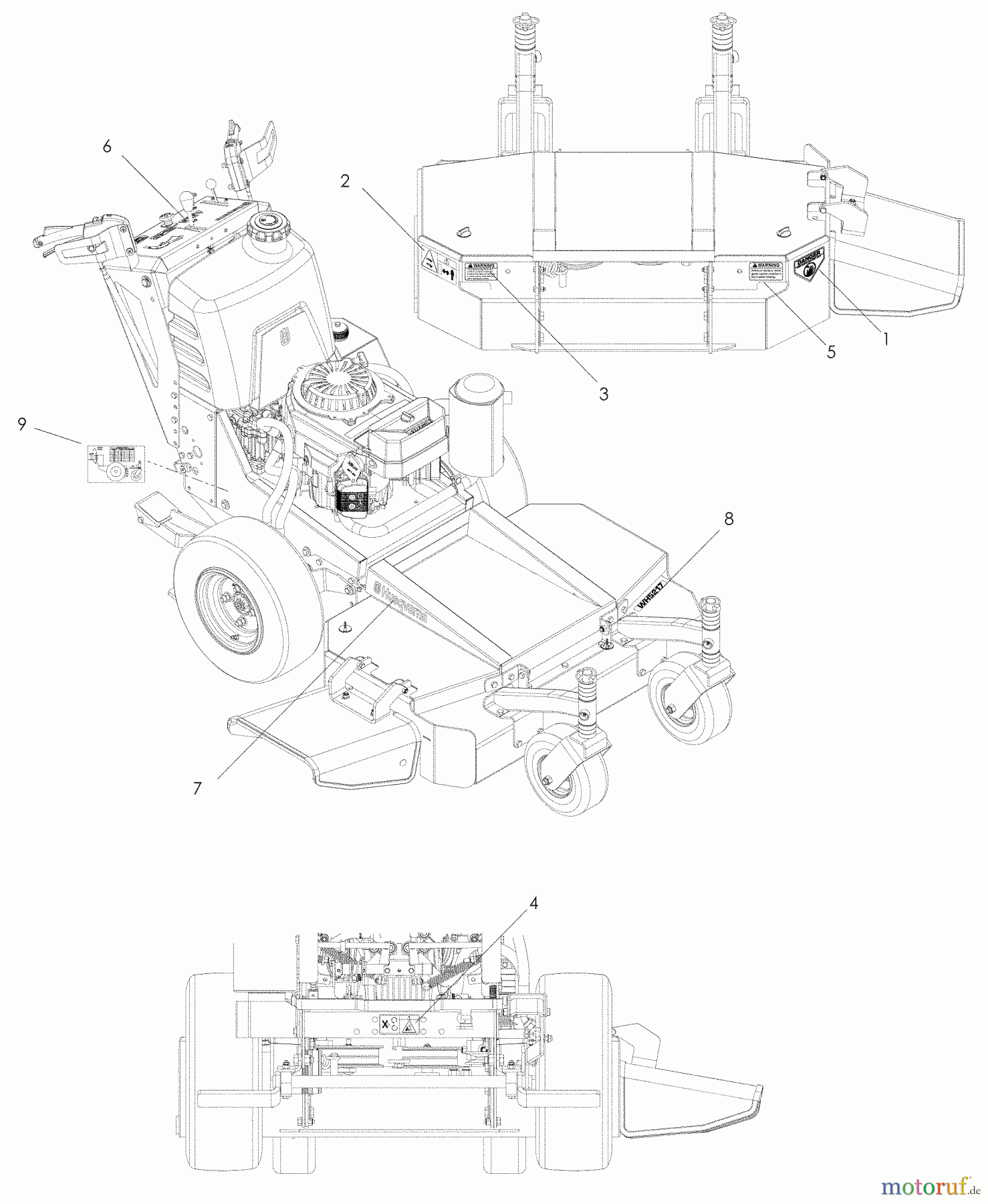  Husqvarna Rasenmäher für Großflächen WH 5217 (966947003) - Husqvarna Wide-Area Walk-Behind Mower (2008-10 & After) Decals