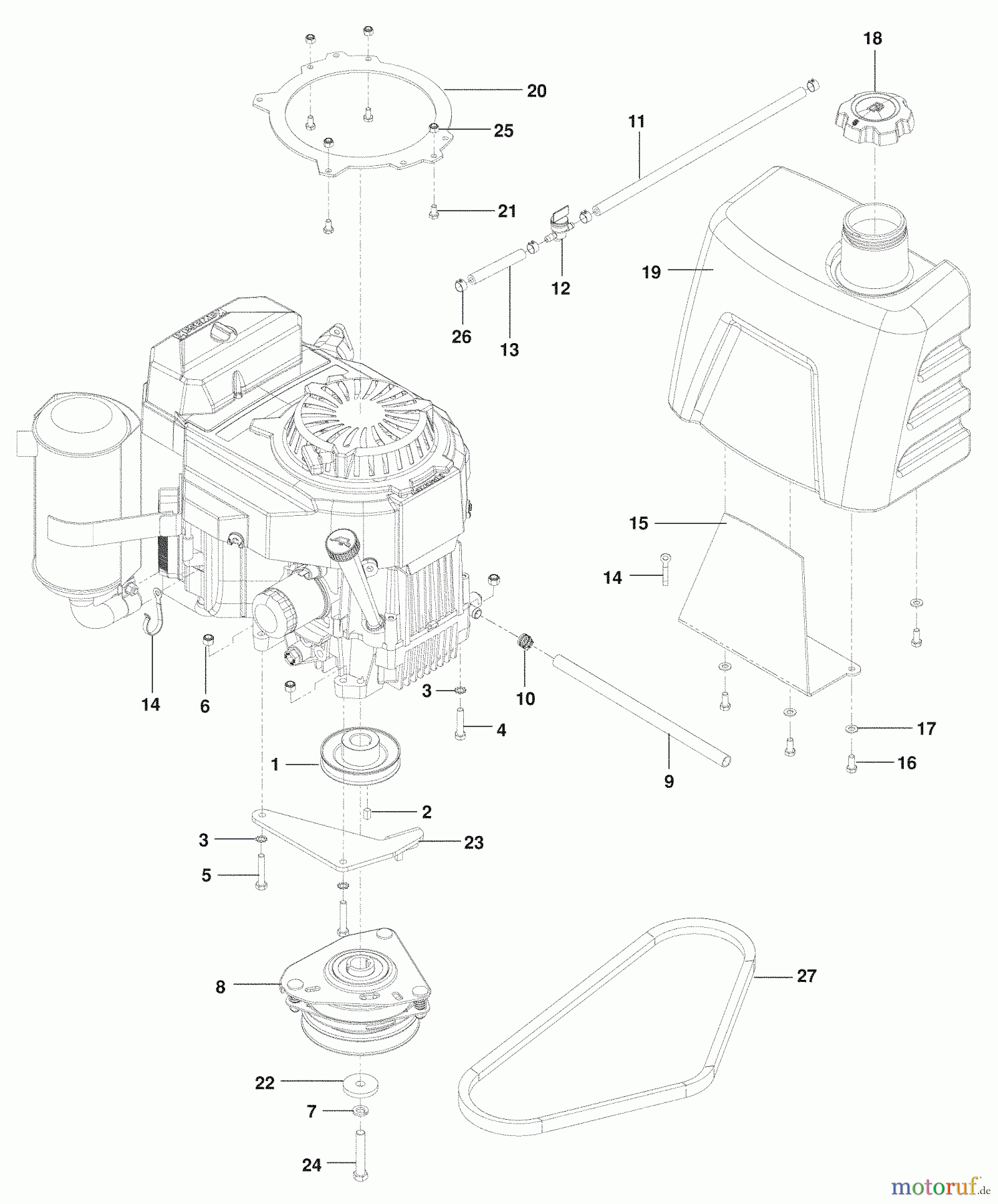  Husqvarna Rasenmäher für Großflächen WHF 4817 (966947005) - Husqvarna Wide-Area Walk-Behind Mower (2009-09 & After) Engine