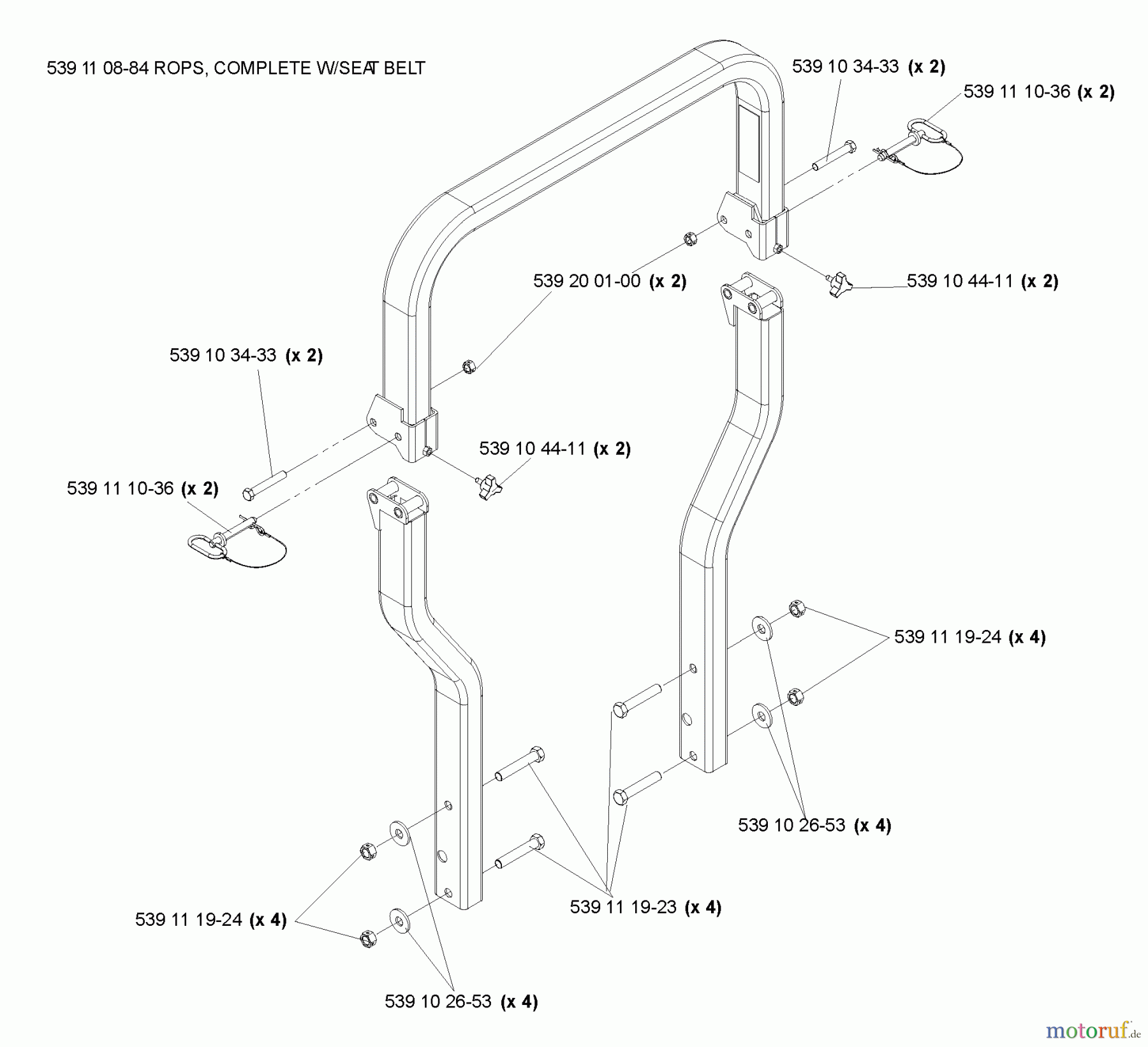  Husqvarna Nullwendekreismäher, Zero-Turn BX 34 D (968999316) - Husqvarna Zero-Turn Mower (2009-07 & After) Rops Accessory