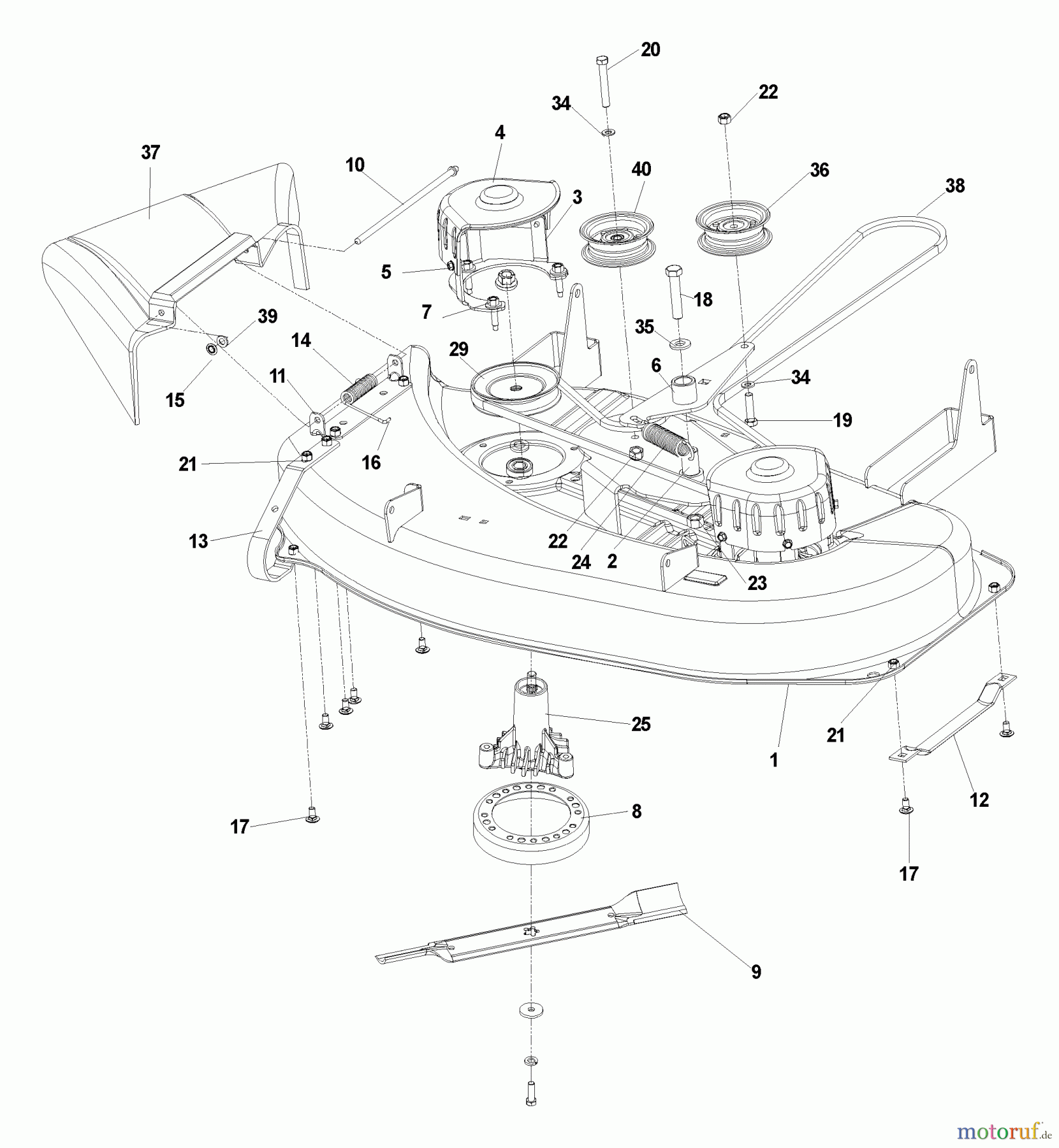 Husqvarna zero turn mower deck online parts