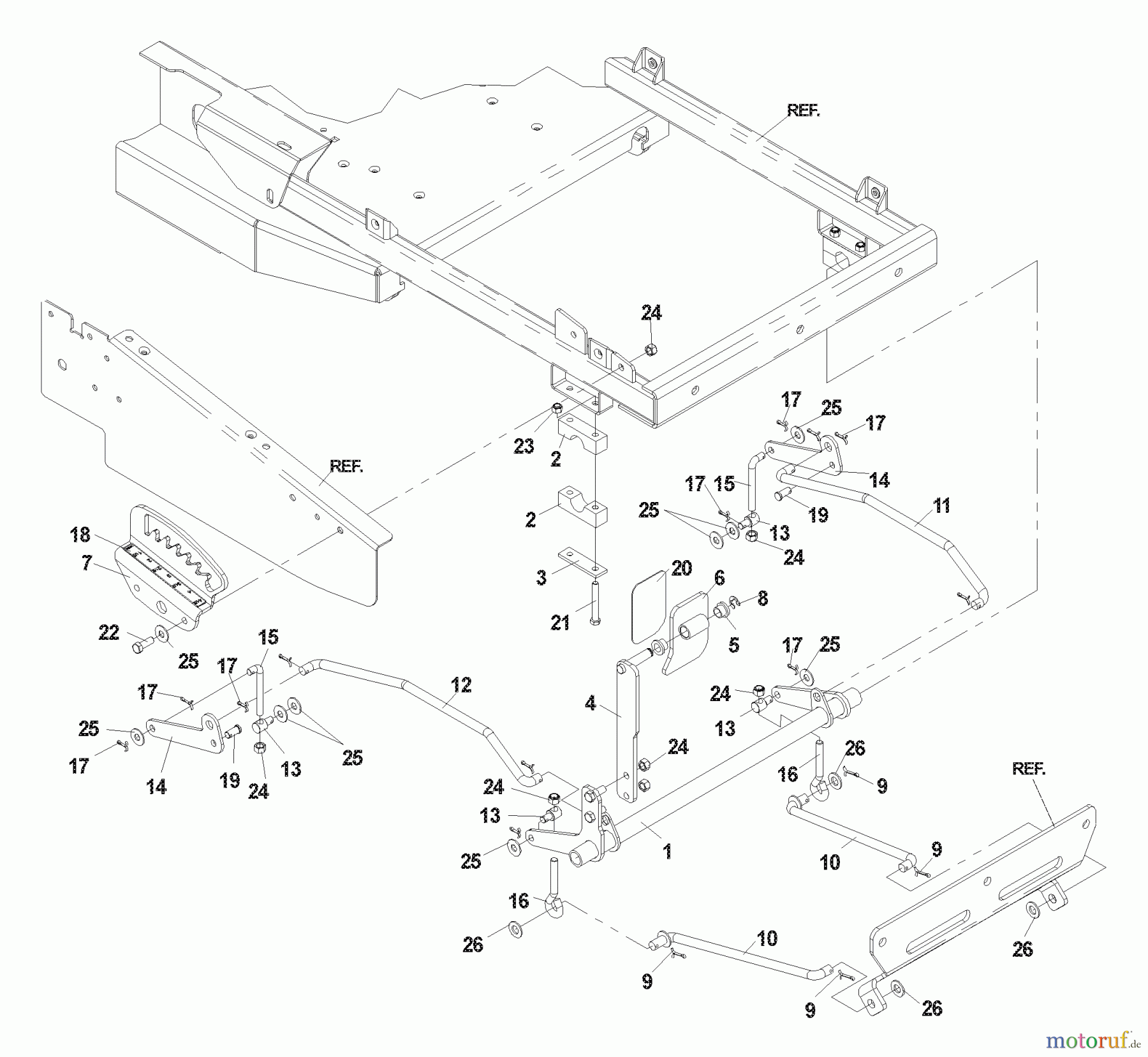  Husqvarna Nullwendekreismäher, Zero-Turn CZ 4818 (968999276) - Husqvarna Zero-Turn Mower (2004-09 & After) Deck Lift Assembly