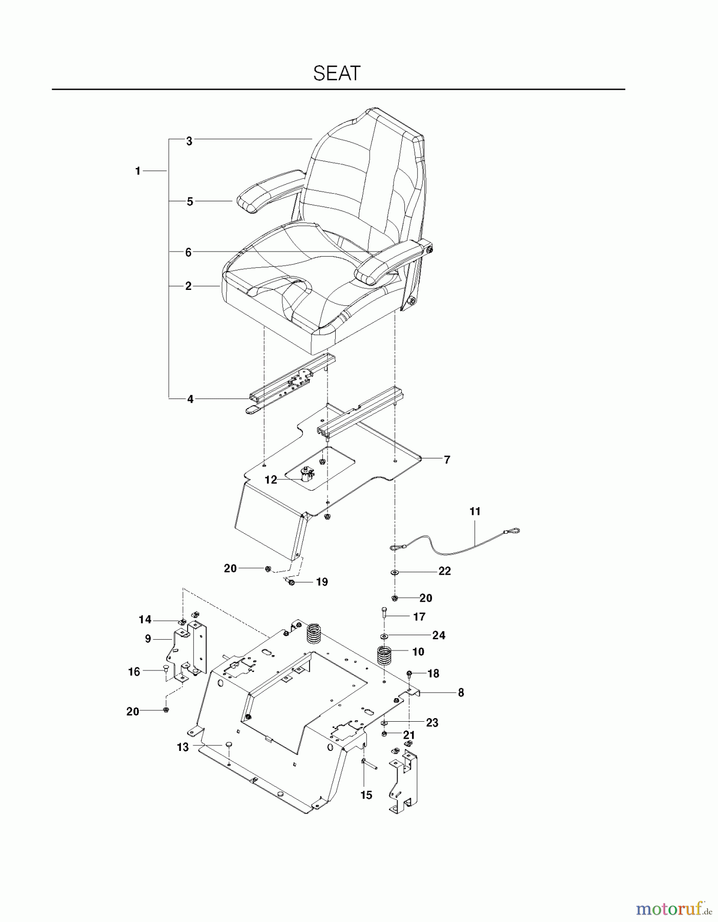  Husqvarna Nullwendekreismäher, Zero-Turn EZ 4824 (966612901) - Husqvarna Zero-Turn Mower (2011-10 & After) SEAT