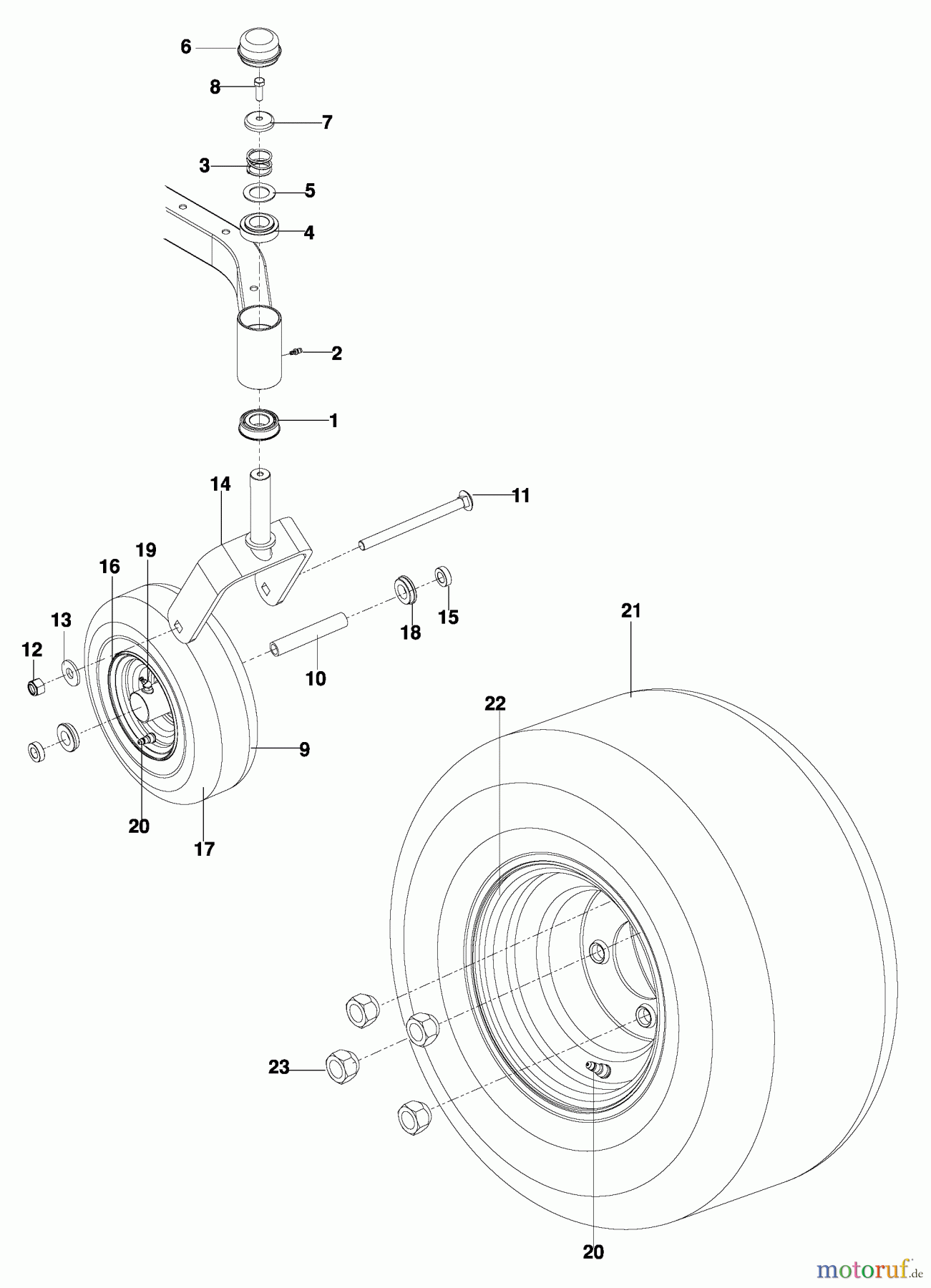  Husqvarna Nullwendekreismäher, Zero-Turn EZ 4824 BF (966495801) - Husqvarna Zero-Turn Mower (2009-09 & After) Wheels And Tires