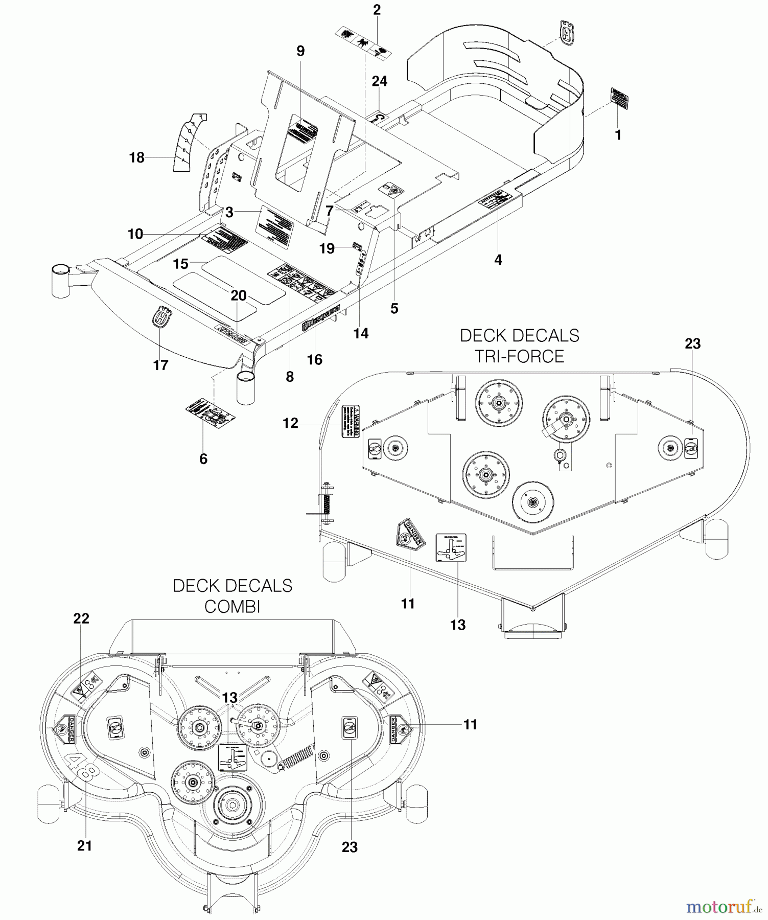  Husqvarna Nullwendekreismäher, Zero-Turn EZ 4824 K (966038201) - Husqvarna Zero-Turn Mower (2010-06 & After) Decals