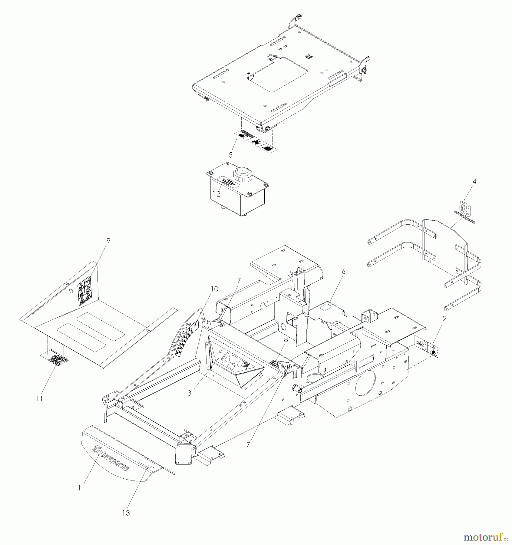  Husqvarna Nullwendekreismäher, Zero-Turn iZ 21 (968999774) - Husqvarna Zero-Turn Mower (2008-01 & After) Decals