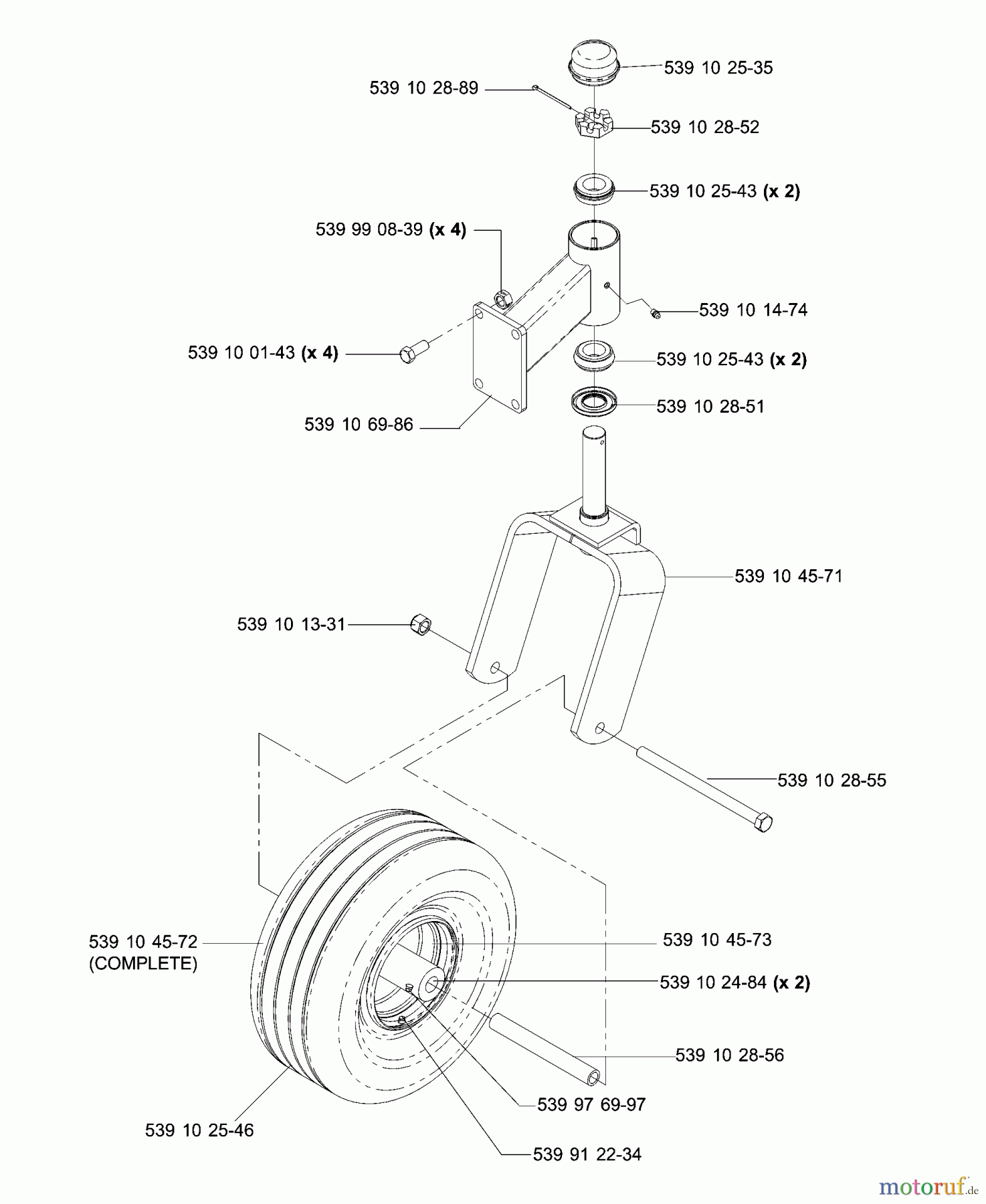  Husqvarna Nullwendekreismäher, Zero-Turn iZ 4217 TSKAA (968999254) - Husqvarna Zero-Turn Mower (2005-08 to 2005-11) Caster Arm