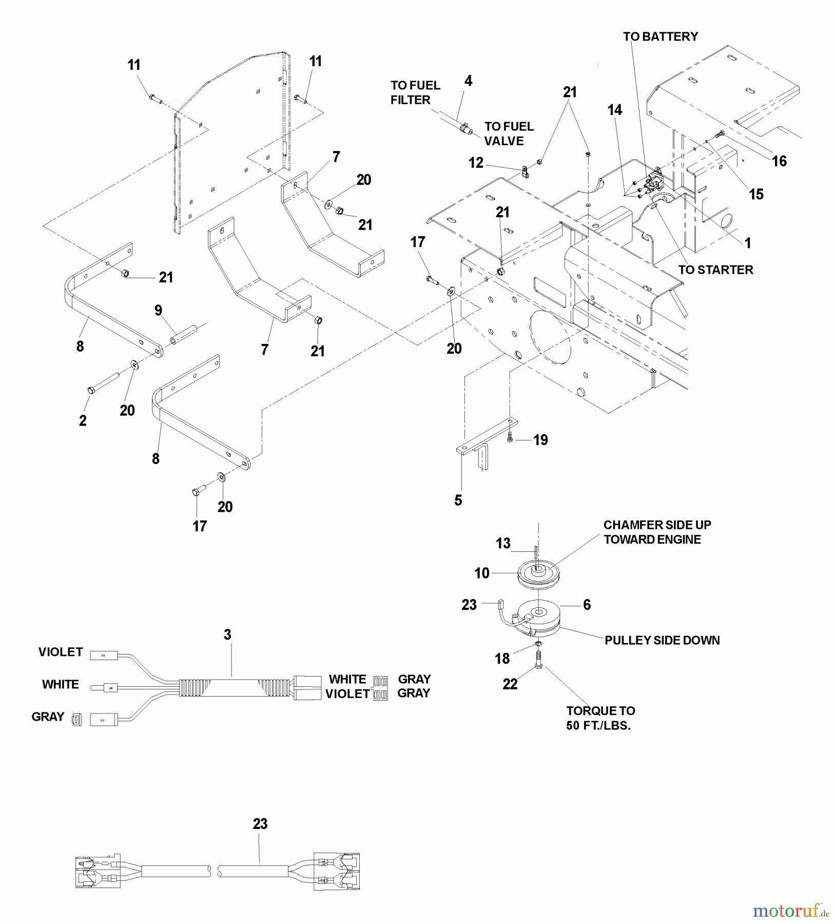  Husqvarna Nullwendekreismäher, Zero-Turn iZ 4217 TSKAA (968999254) - Husqvarna Zero-Turn Mower (2006-08 to 2007-03) Kawasaki 17 & 19 HP Engine Assembly