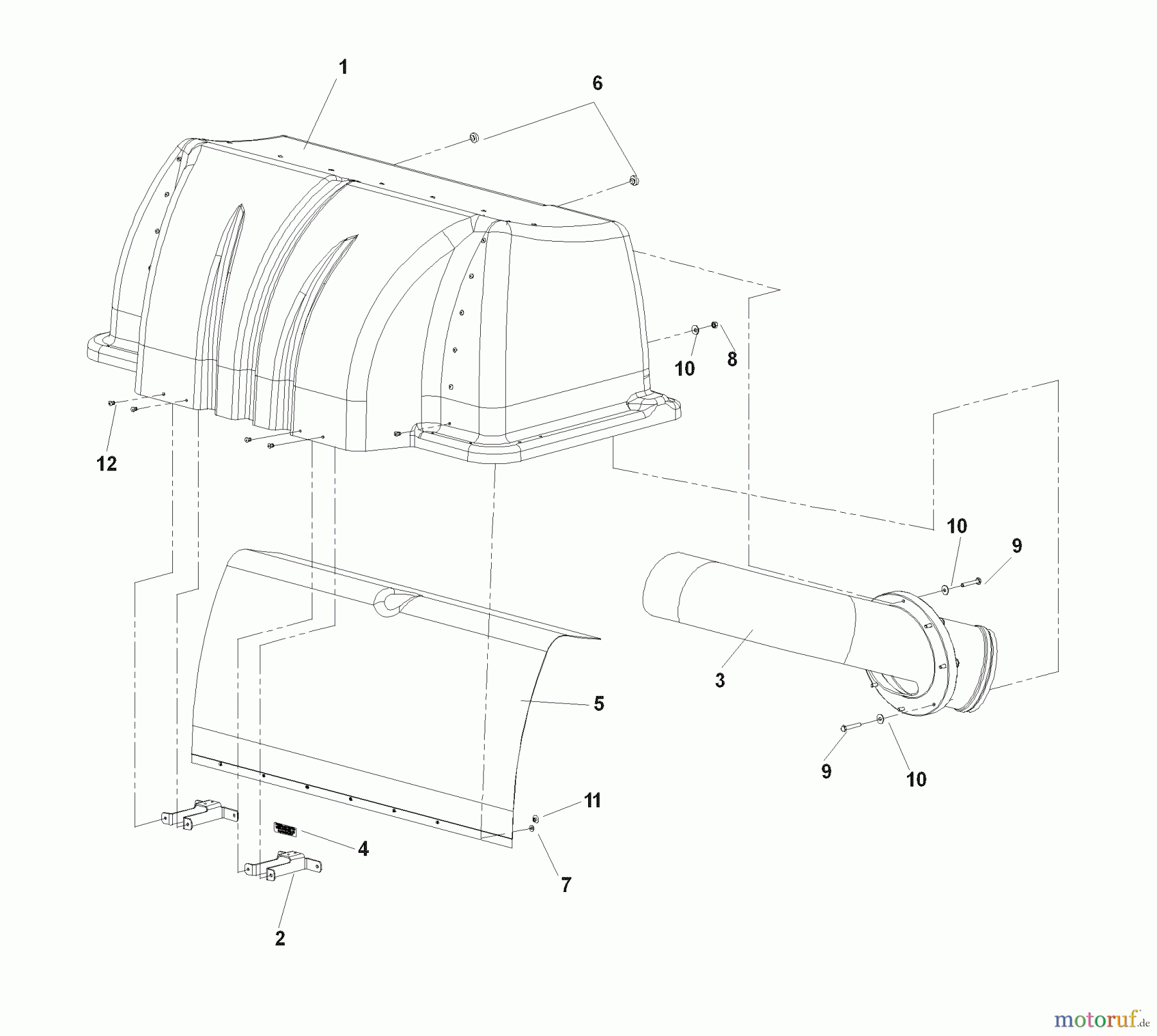  Husqvarna Nullwendekreismäher, Zero-Turn iZ 4217 TSKAA (968999254) - Husqvarna Zero-Turn Mower (2007-04 & After) Accessories DFS - 539 113706 Hood Assembly