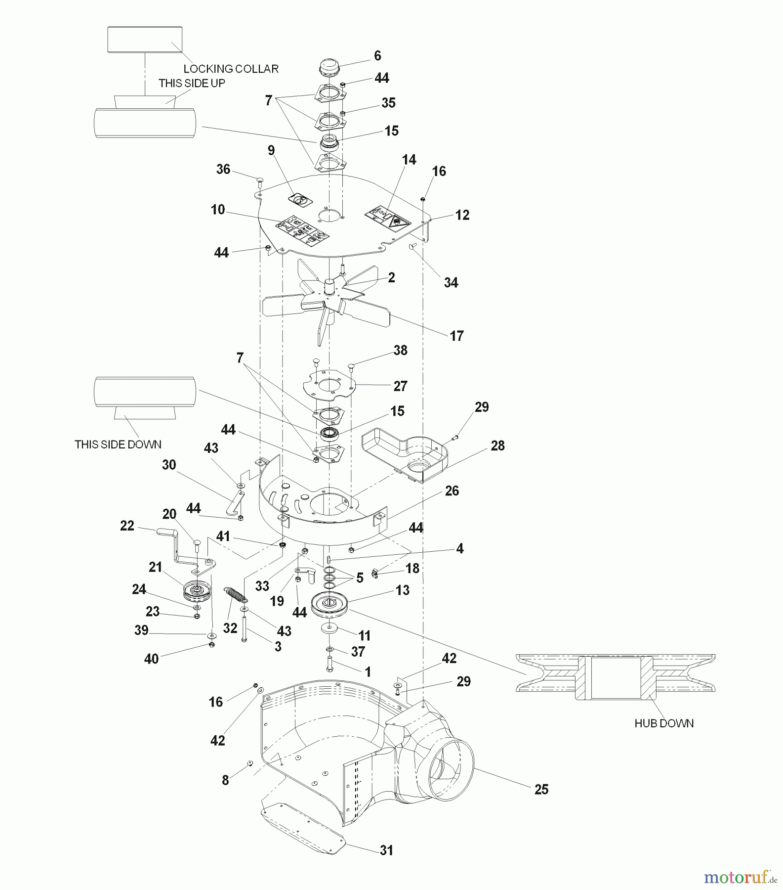  Husqvarna Nullwendekreismäher, Zero-Turn iZ 4217 TSKAA (968999254) - Husqvarna Zero-Turn Mower (2007-04 & After) Accessories HCS9 - 539 111280 Blower Assembly