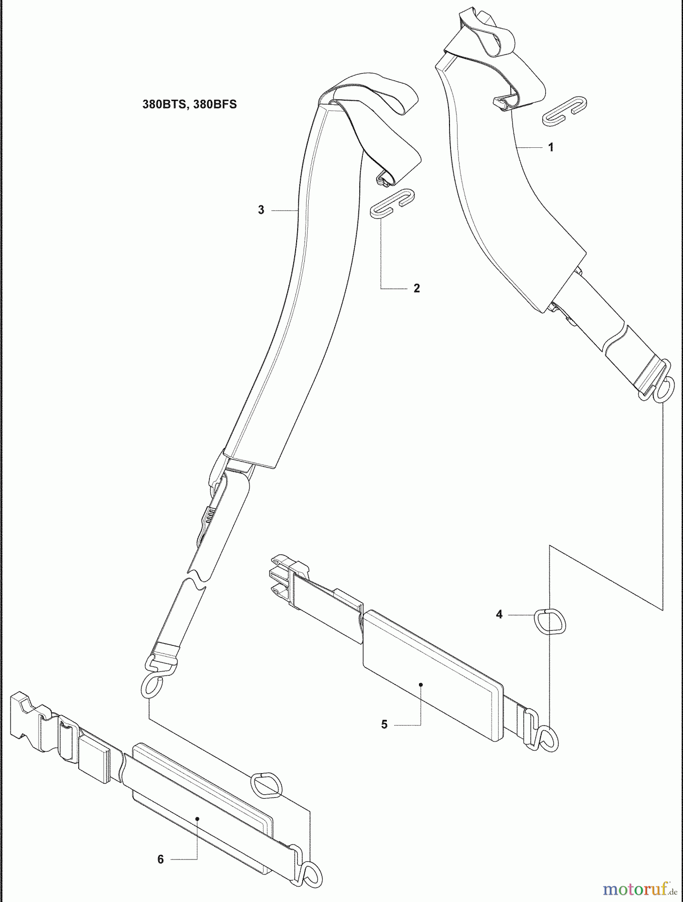  Husqvarna Bläser / Sauger / Häcksler / Mulchgeräte 380 BTS - Husqvarna Backpack Blower (2009-03 & After) Harness